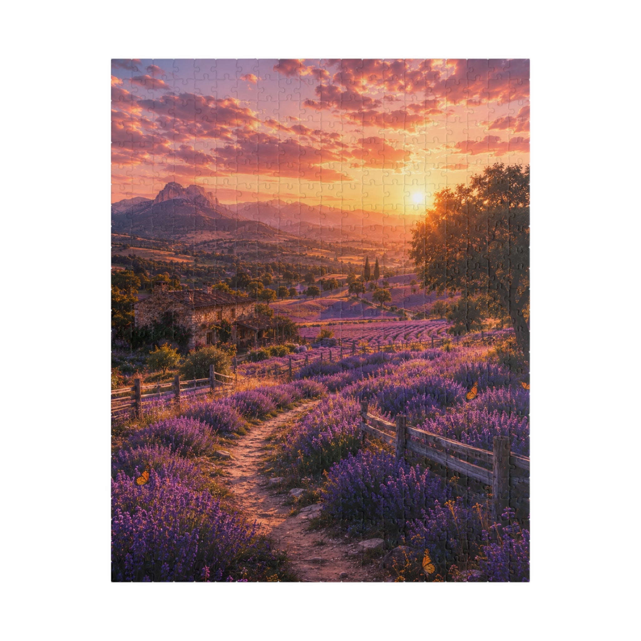 Lavender Sunset Puzzle — Scenic Landscape Jigsaw (110–1014 Pieces)