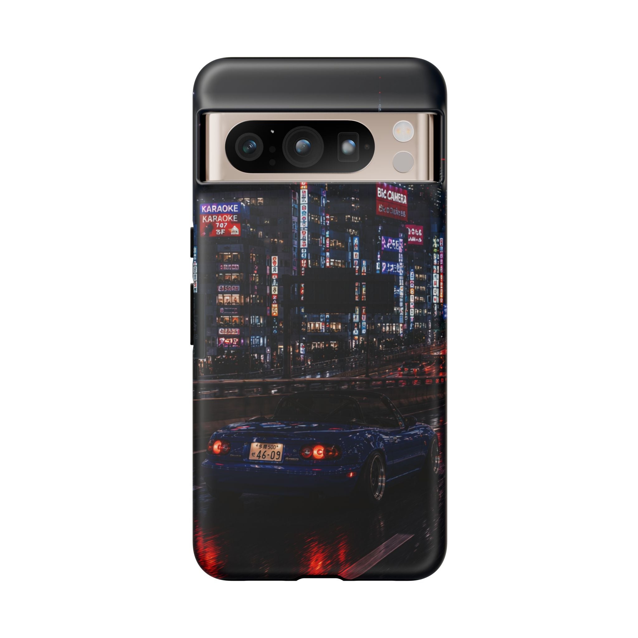 Tokyo Phone Case - Neon City Night Racer (Protective Tough Case)