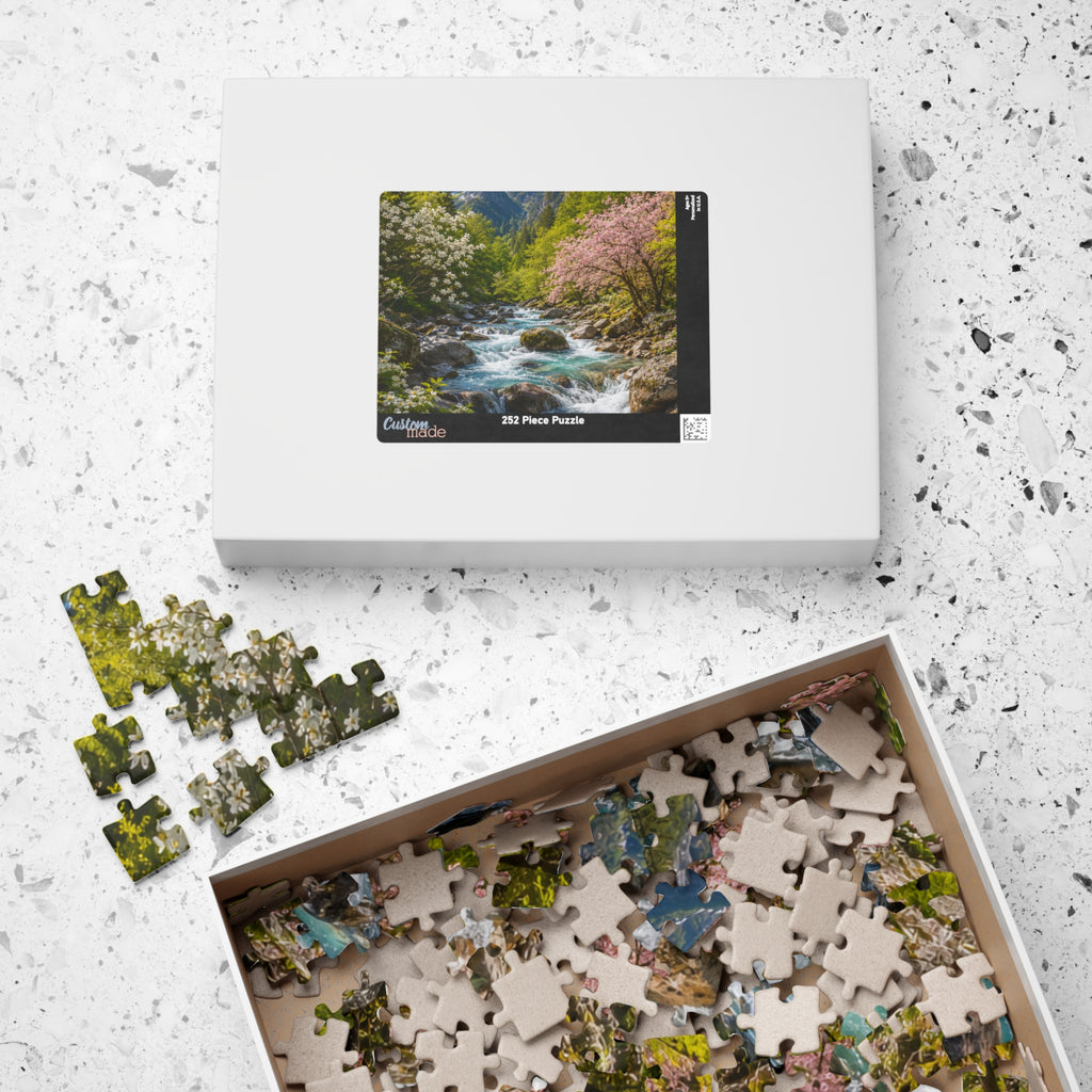 Mountain Spring River Puzzle — Scenic Nature Jigsaw (110/252/520/1014 pcs)