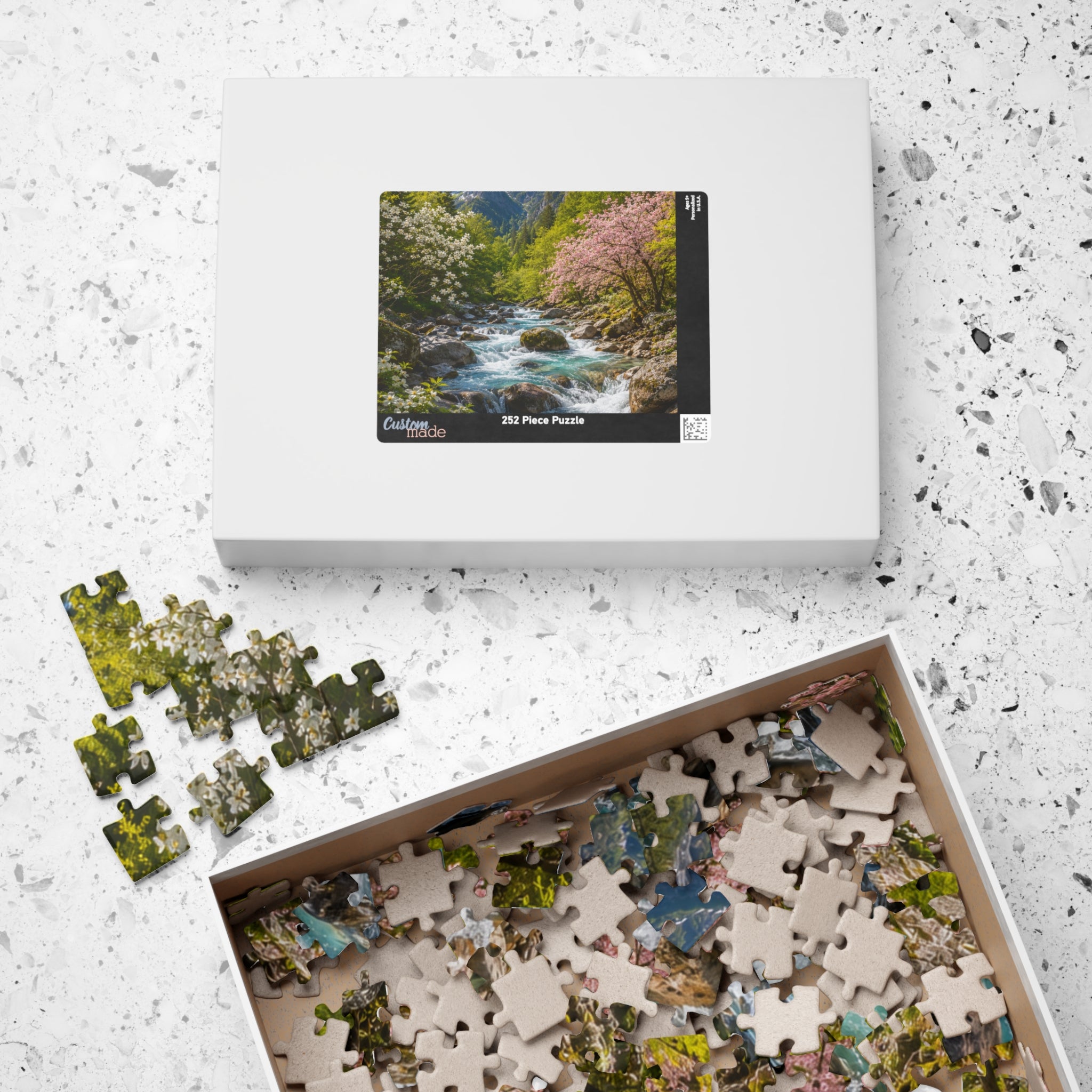 Mountain Spring River Puzzle — Scenic Nature Jigsaw (110/252/520/1014 pcs)