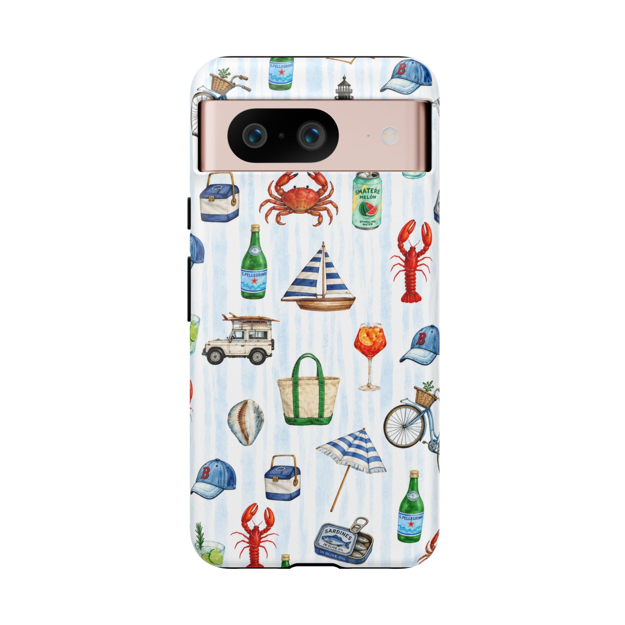 Nautical Summer Phone Case — Coastal Crab & Lobster Pattern