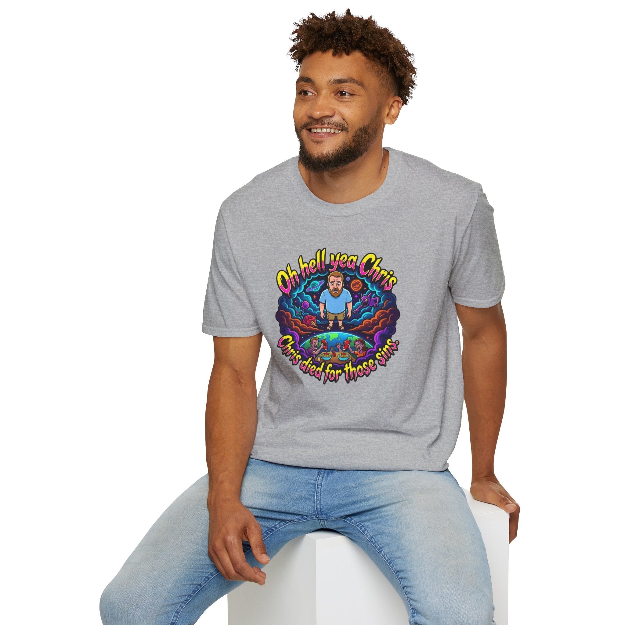T‑Shirt — “Oh Hell Yea Chris” Retro Psychedelic Graphic Tee