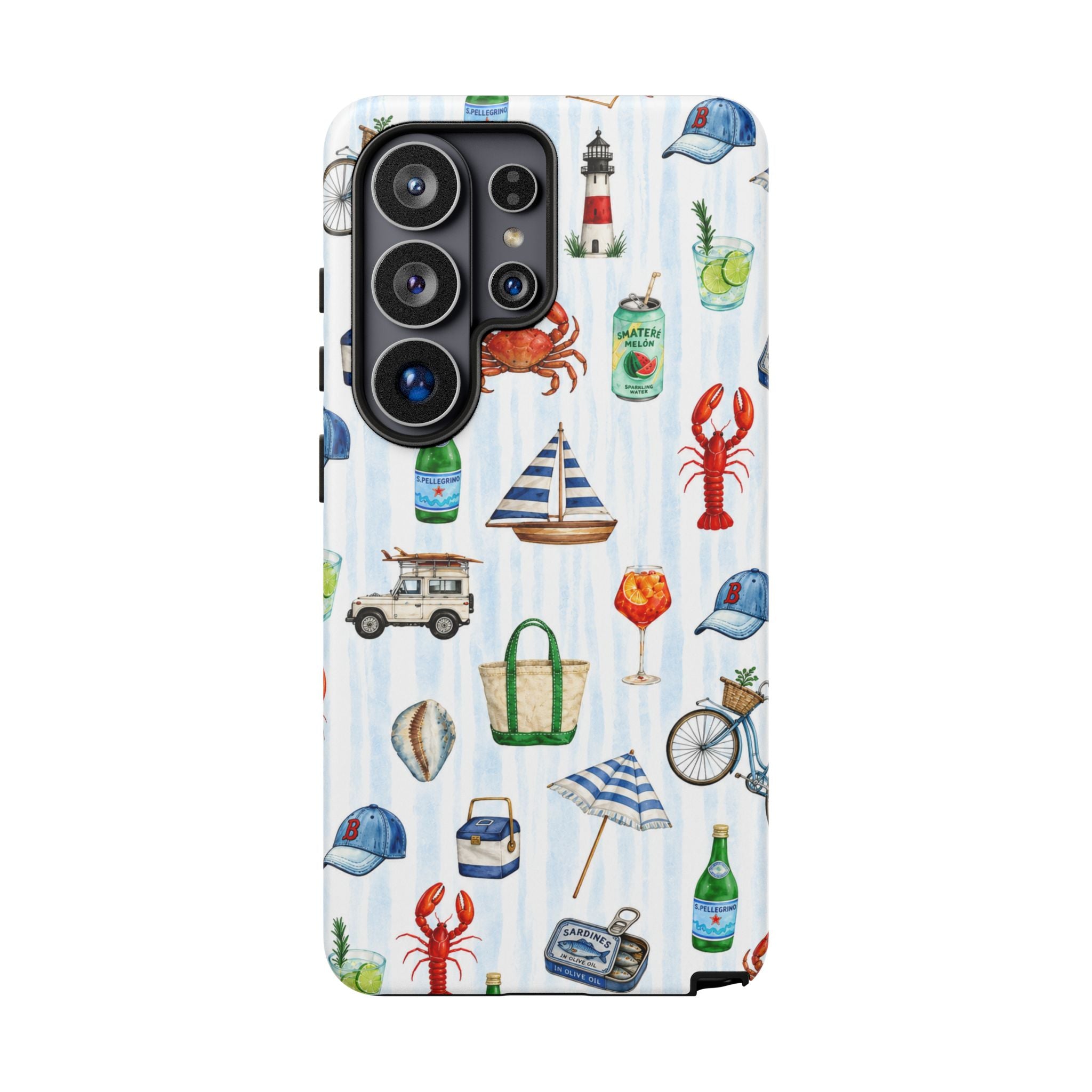 Nautical Summer Phone Case — Coastal Crab & Lobster Pattern