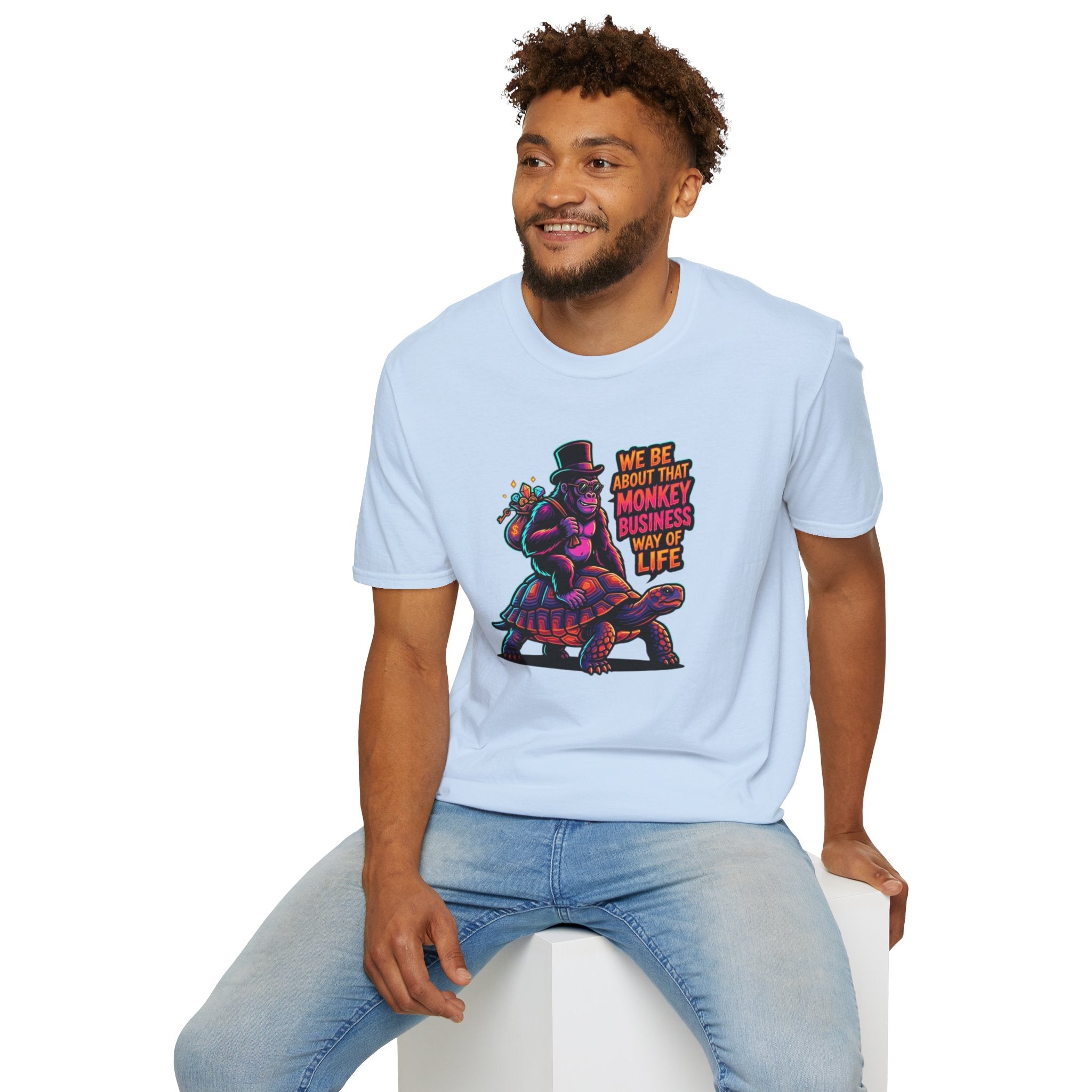 T-Shirt — 'We Be About That Monkey Business Way Of Life' Graphic Tee