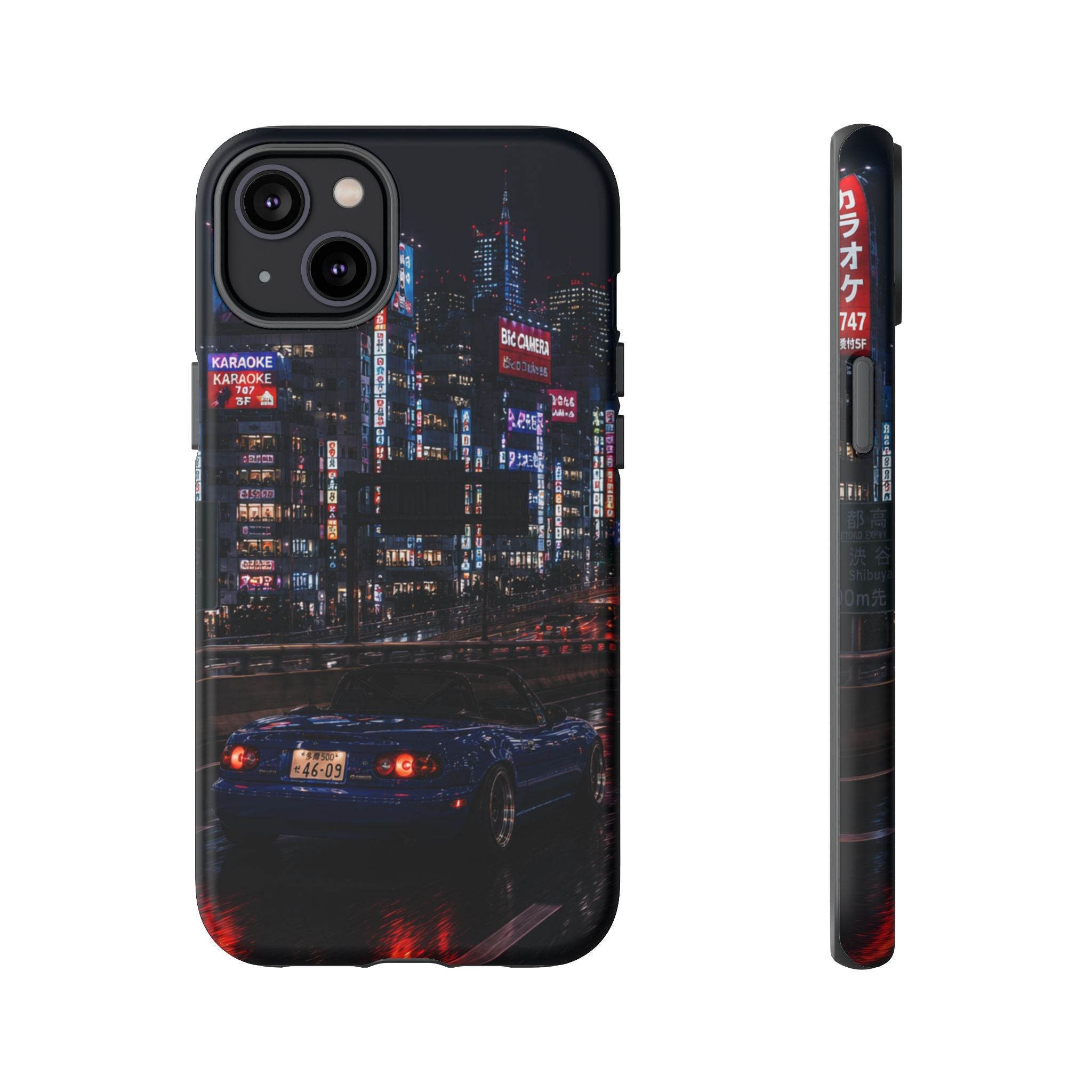 Tokyo Phone Case - Neon City Night Racer (Protective Tough Case)