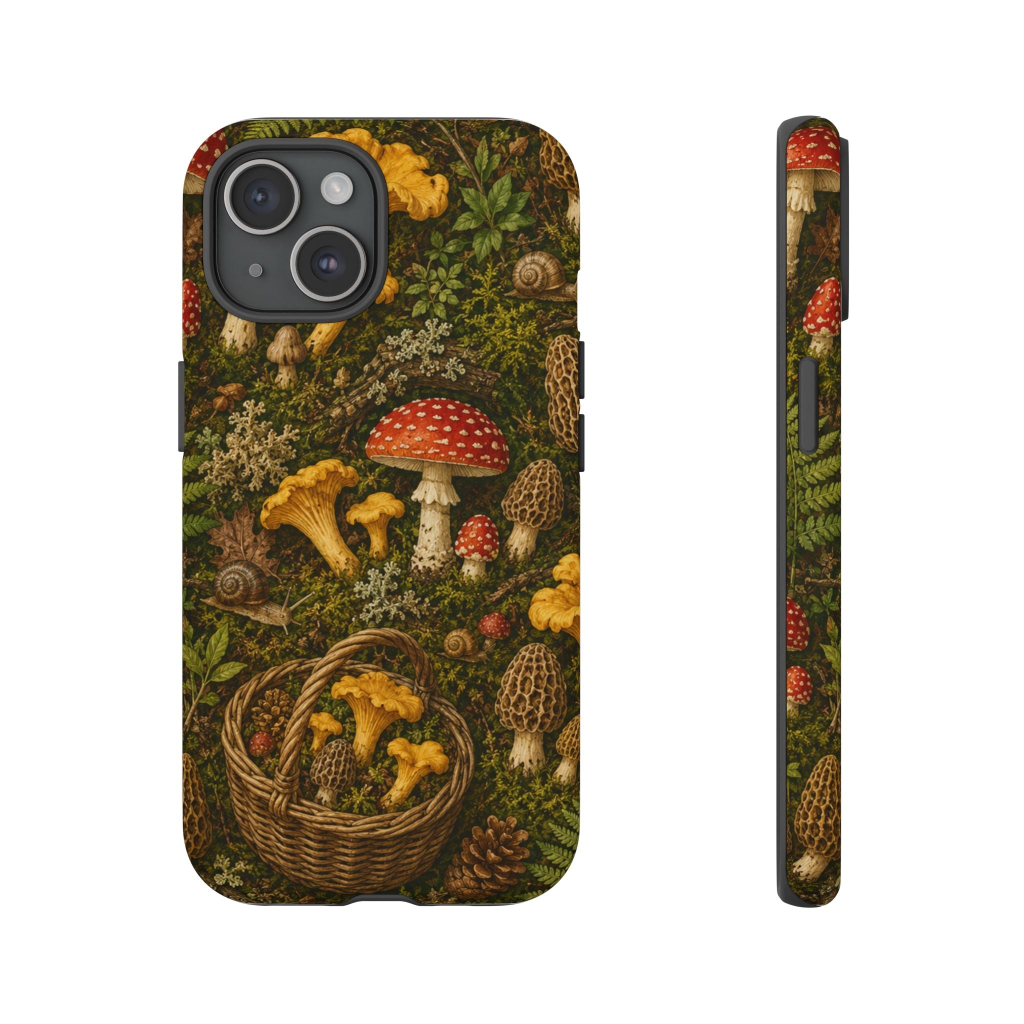 Mushroom Forage Phone Case — Vintage Forest Wild Mushroom Pattern