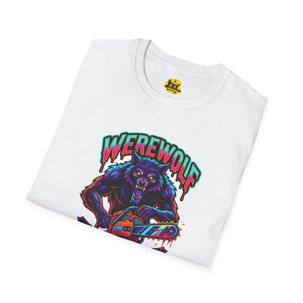 Werewolf T-Shirt — "Werewolf with a Chainsaw" Retro Horror Graphic Tee