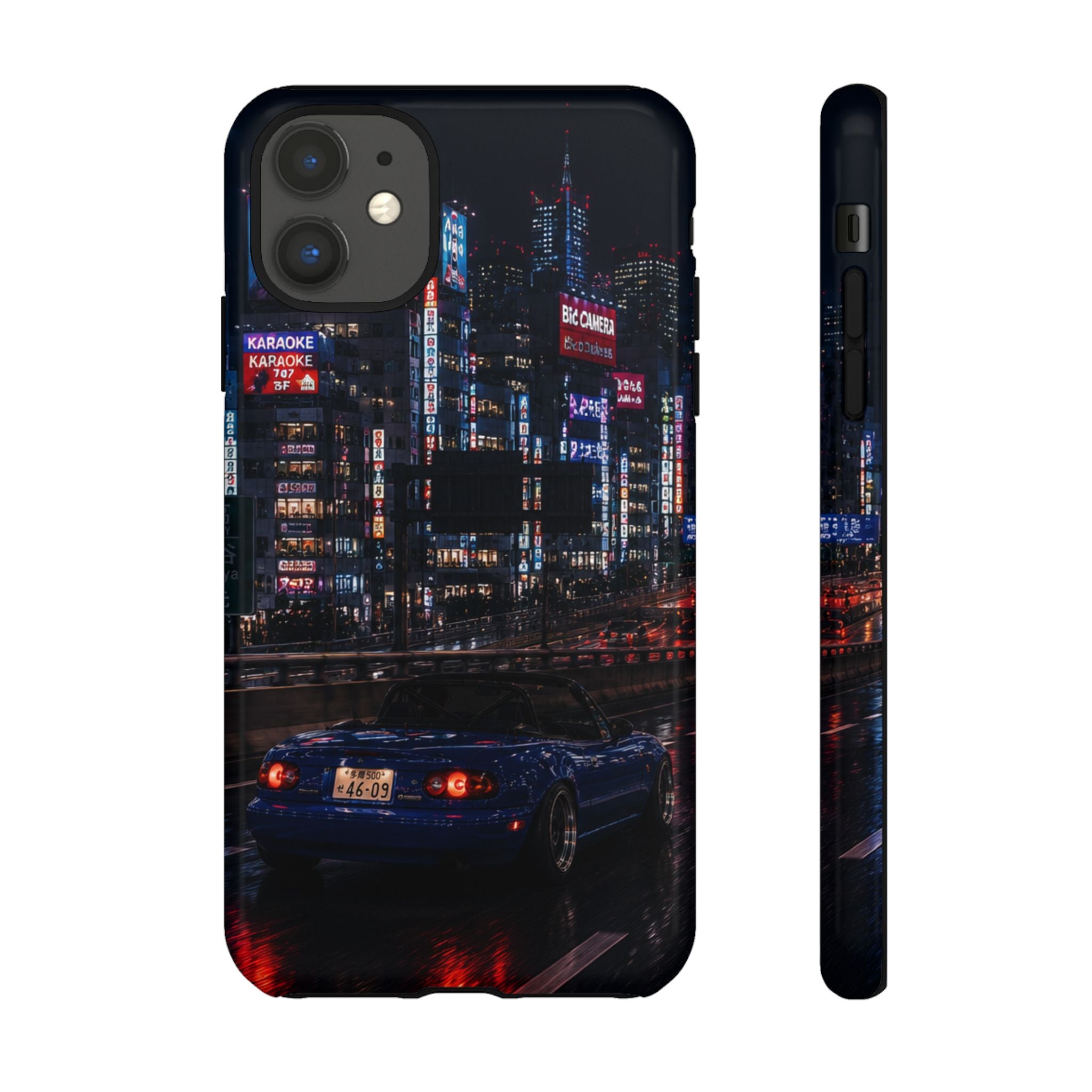 Tokyo Phone Case - Neon City Night Racer (Protective Tough Case)