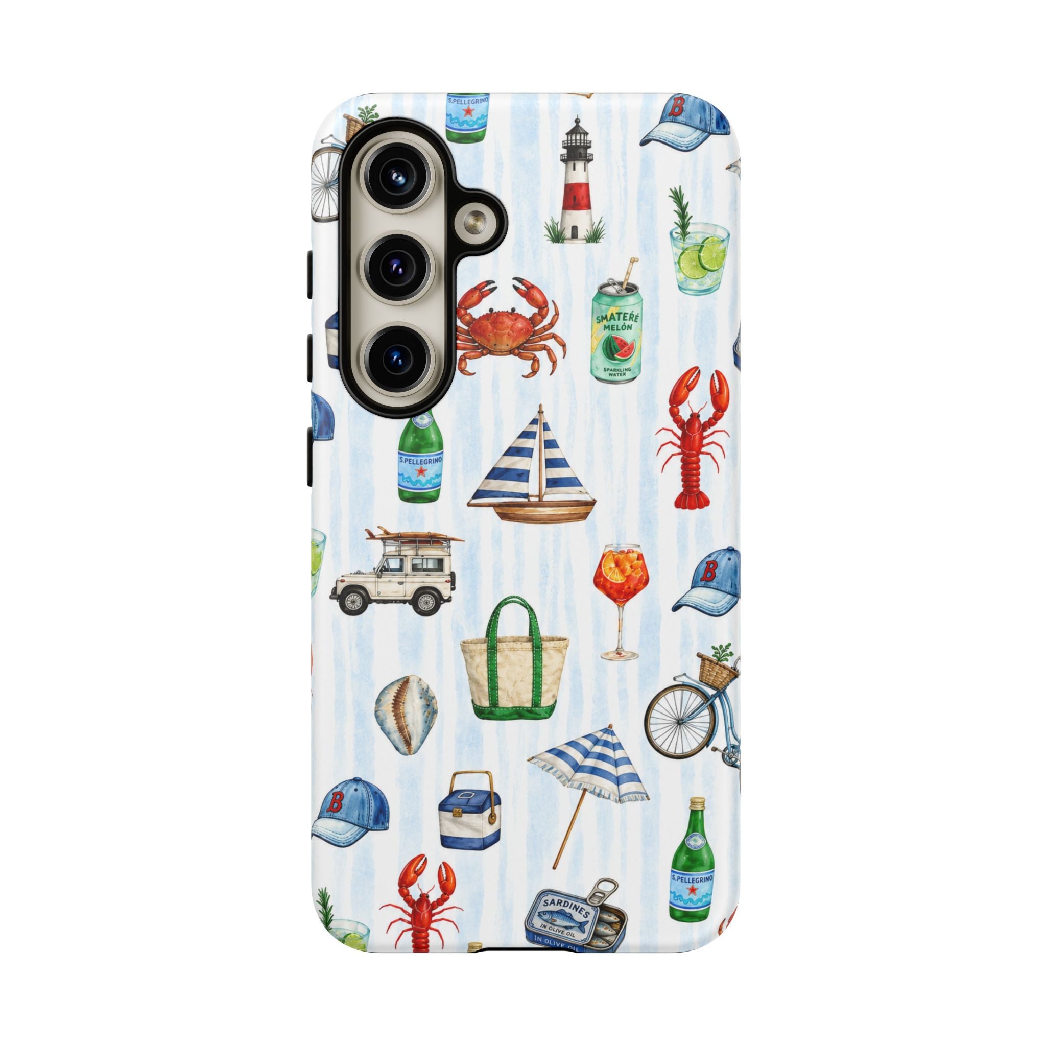 Nautical Summer Phone Case — Coastal Crab & Lobster Pattern