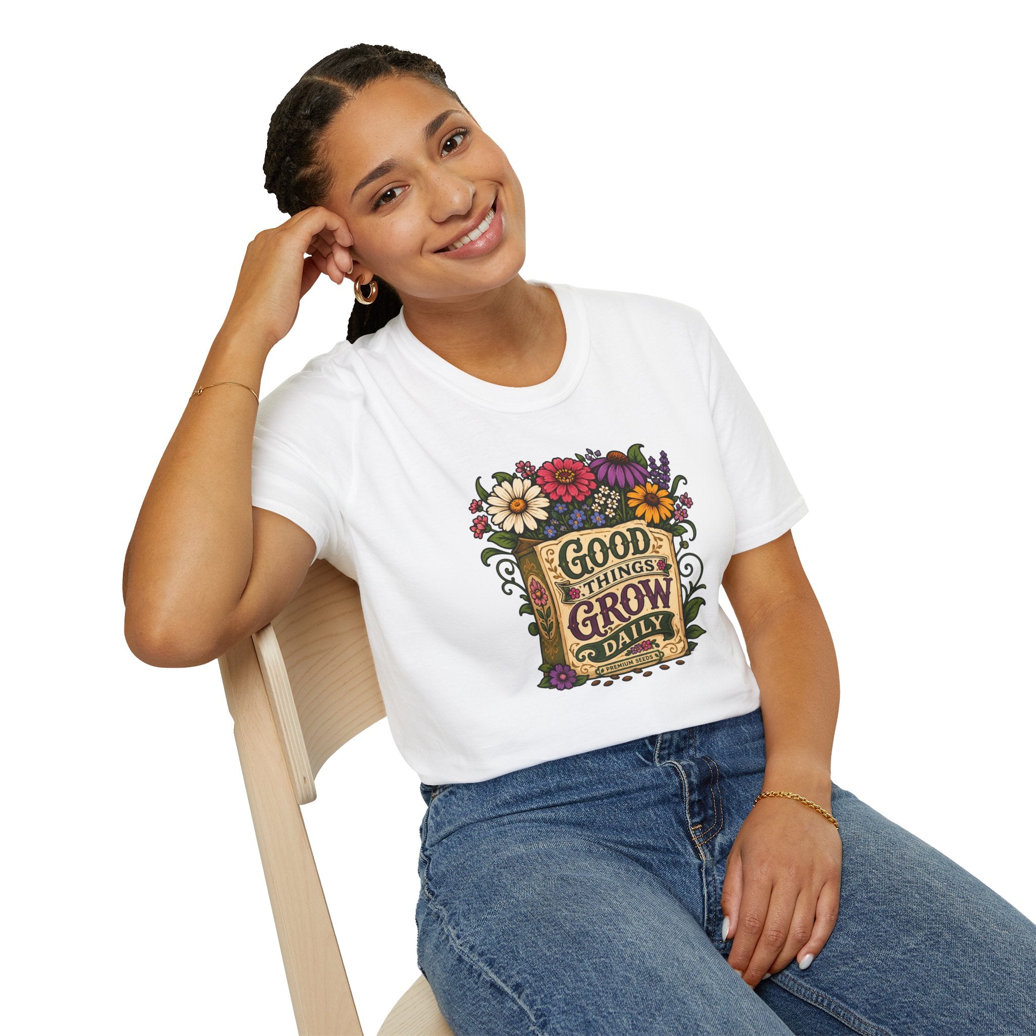 Positivity Tee | Floral “Good Things Grow” T‑Shirt