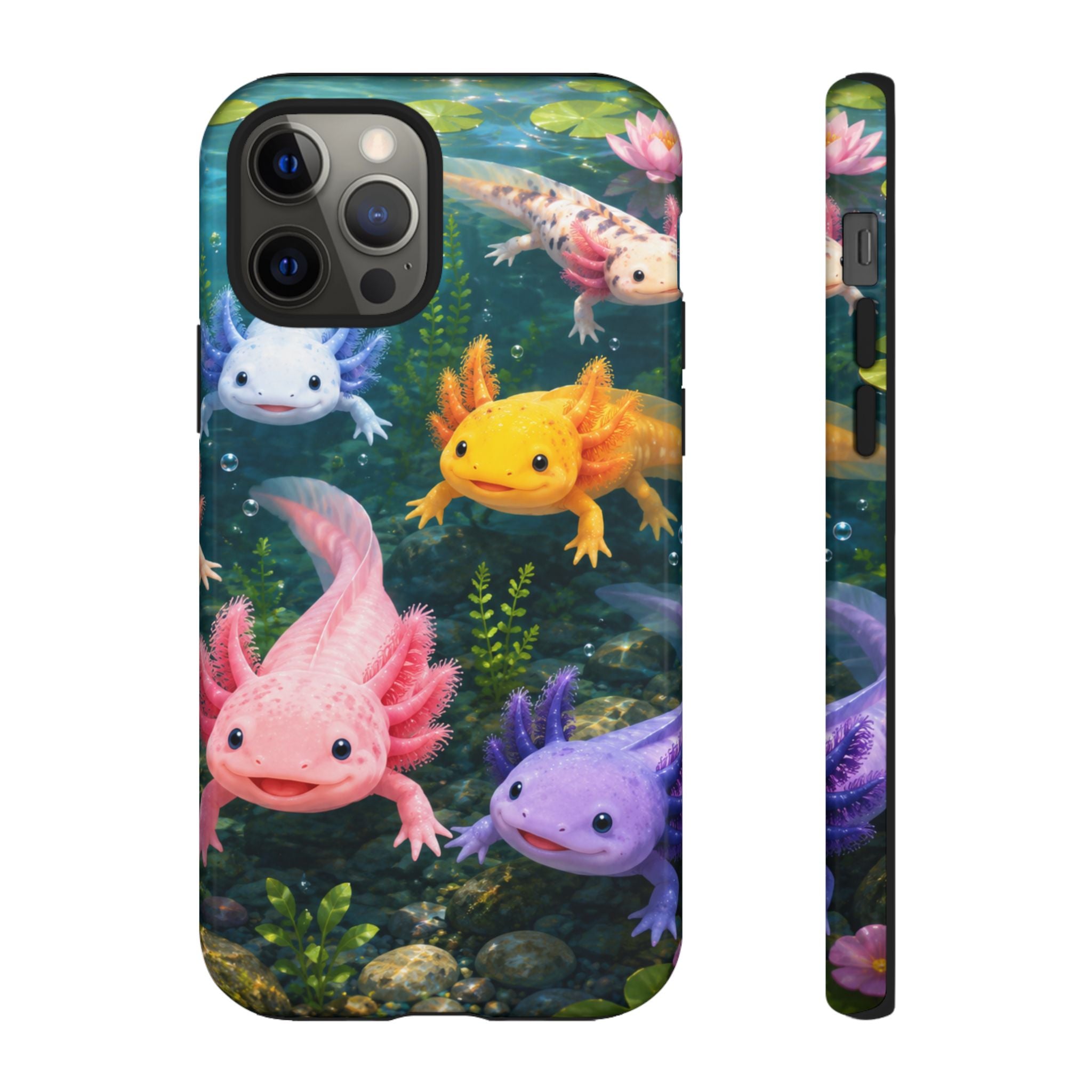 Tough Axolotl Phone Case — Cute Colorful Axolotl Waterproof Protective Phone Cover