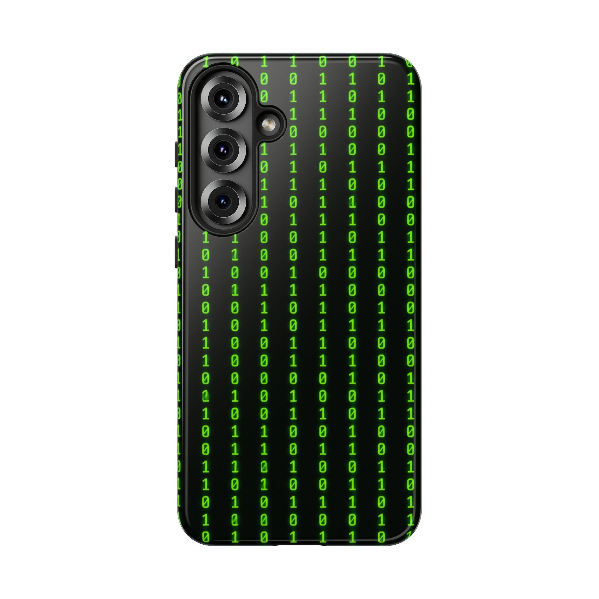 Coder Phone Case — Matrix Binary Code Green on Black Tough Case