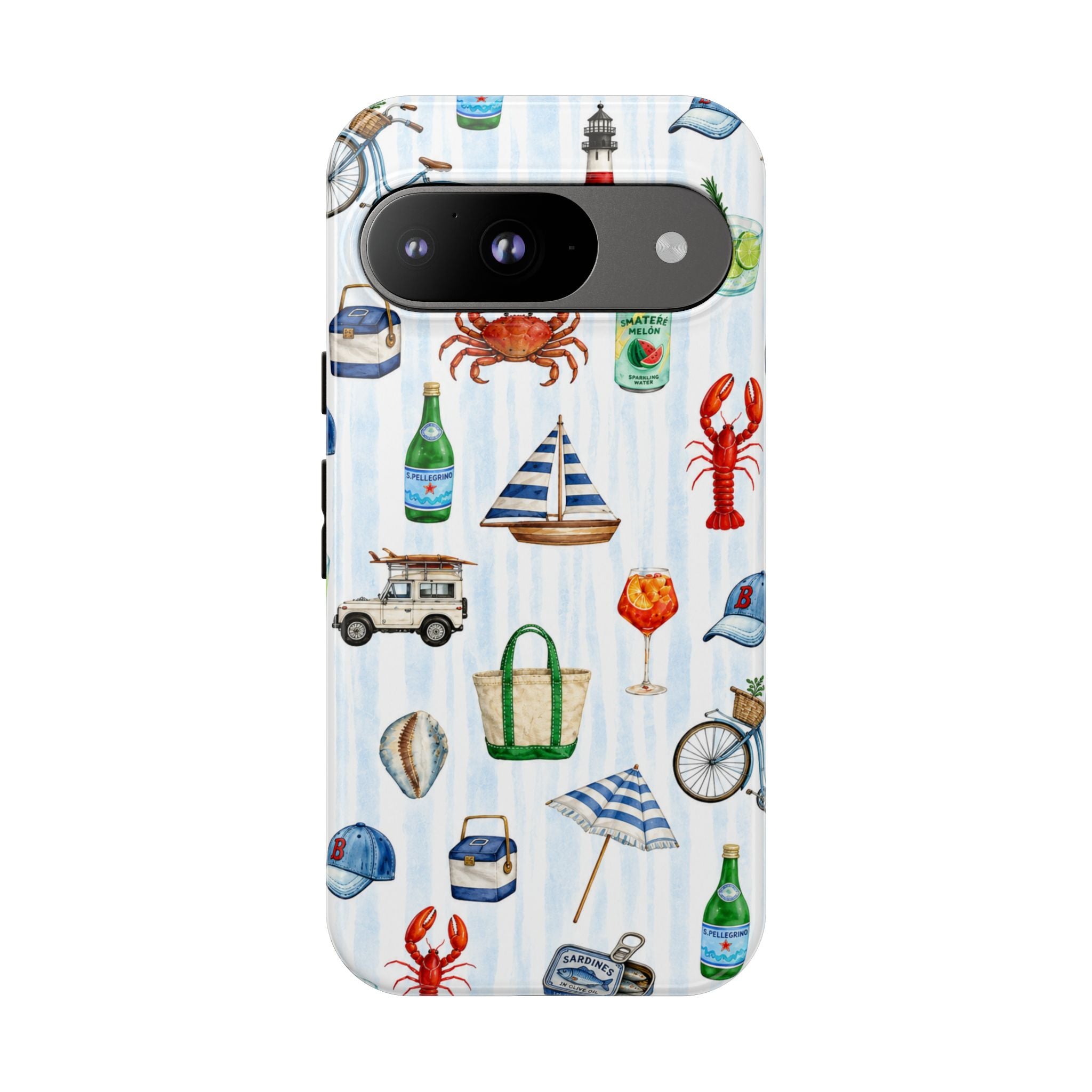 Nautical Summer Phone Case — Coastal Crab & Lobster Pattern