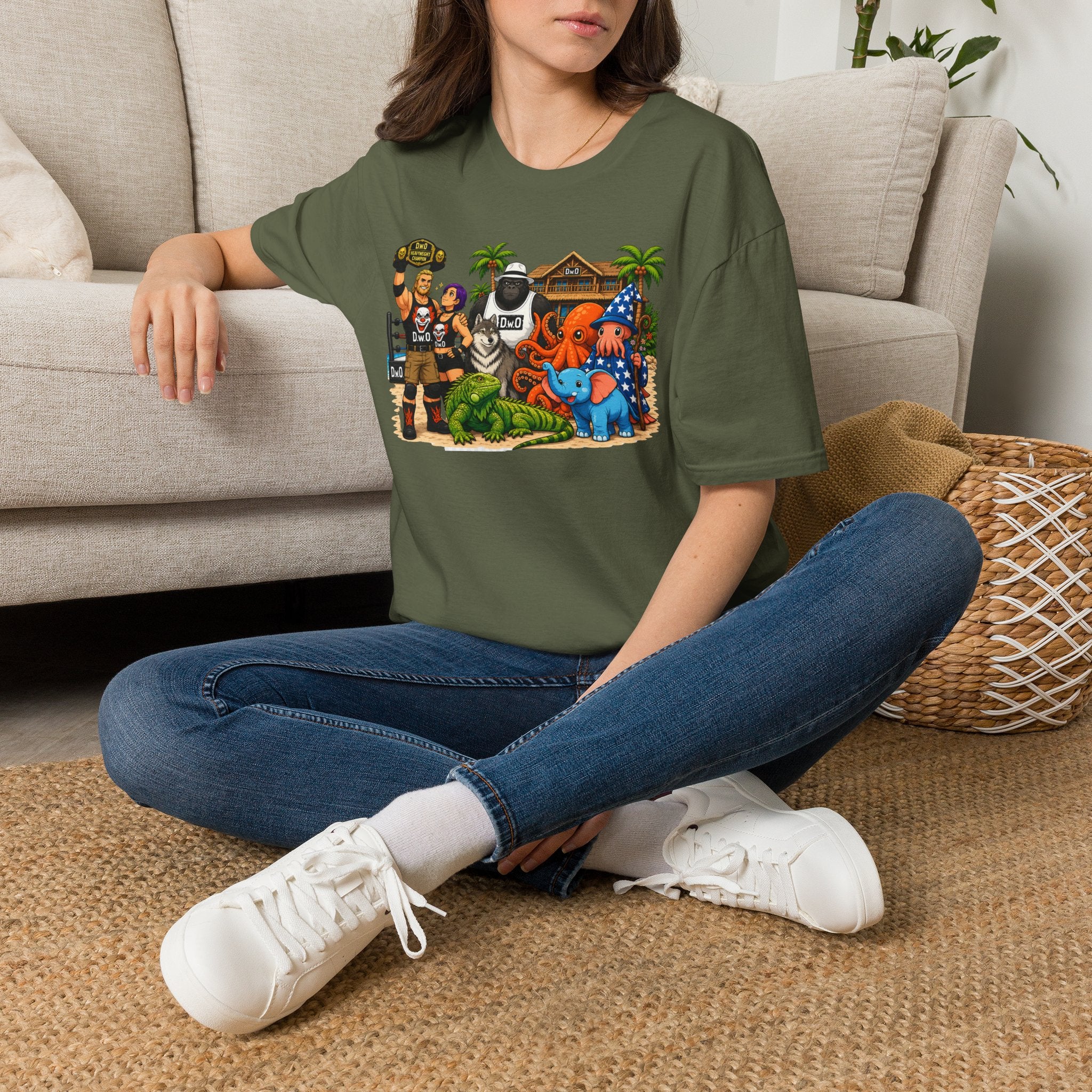 Funny T-Shirt — Wild Wrestling Mascot Crew Gift Tee
