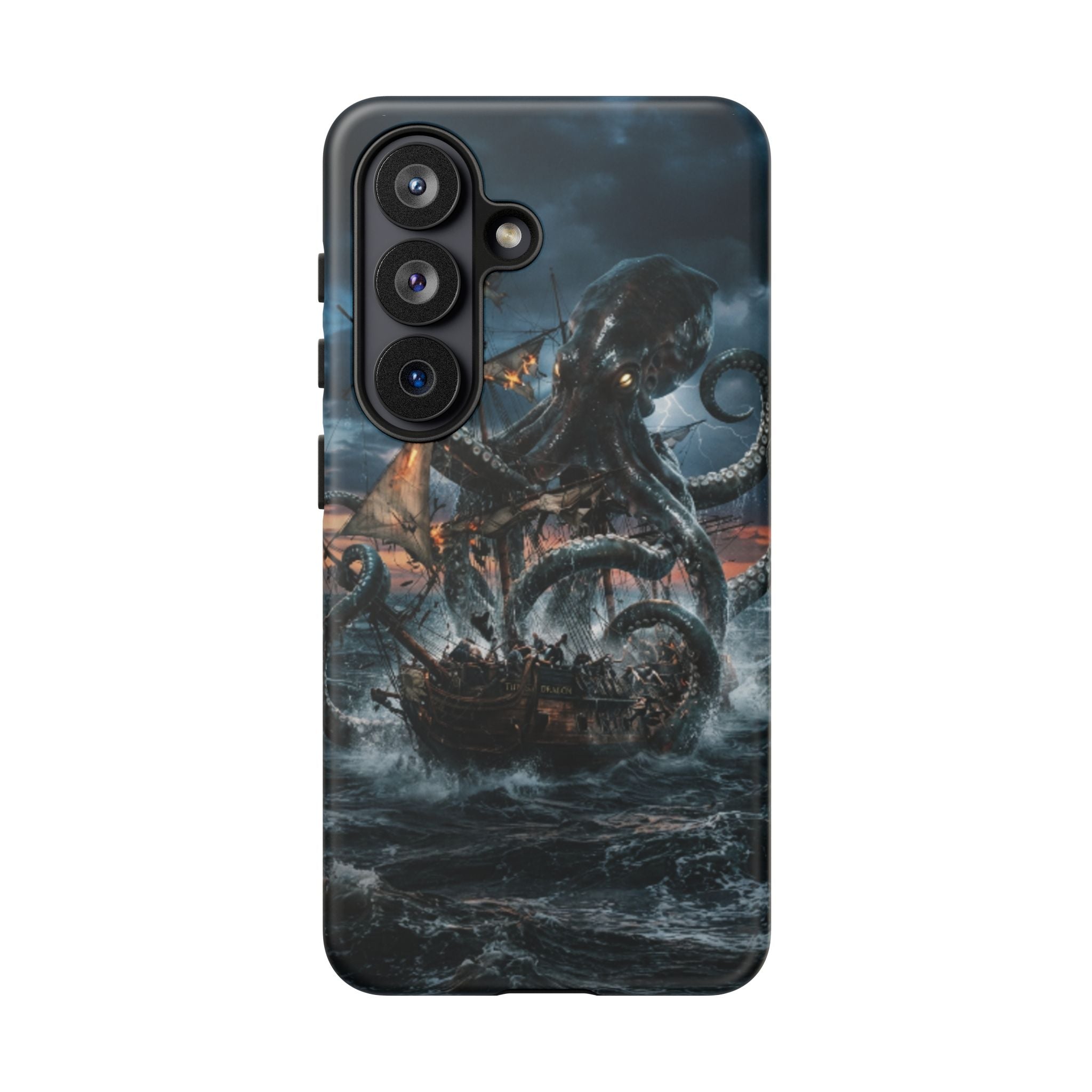 Kraken Sea Battle Phone Case — Ocean Monster Shipwreck Design
