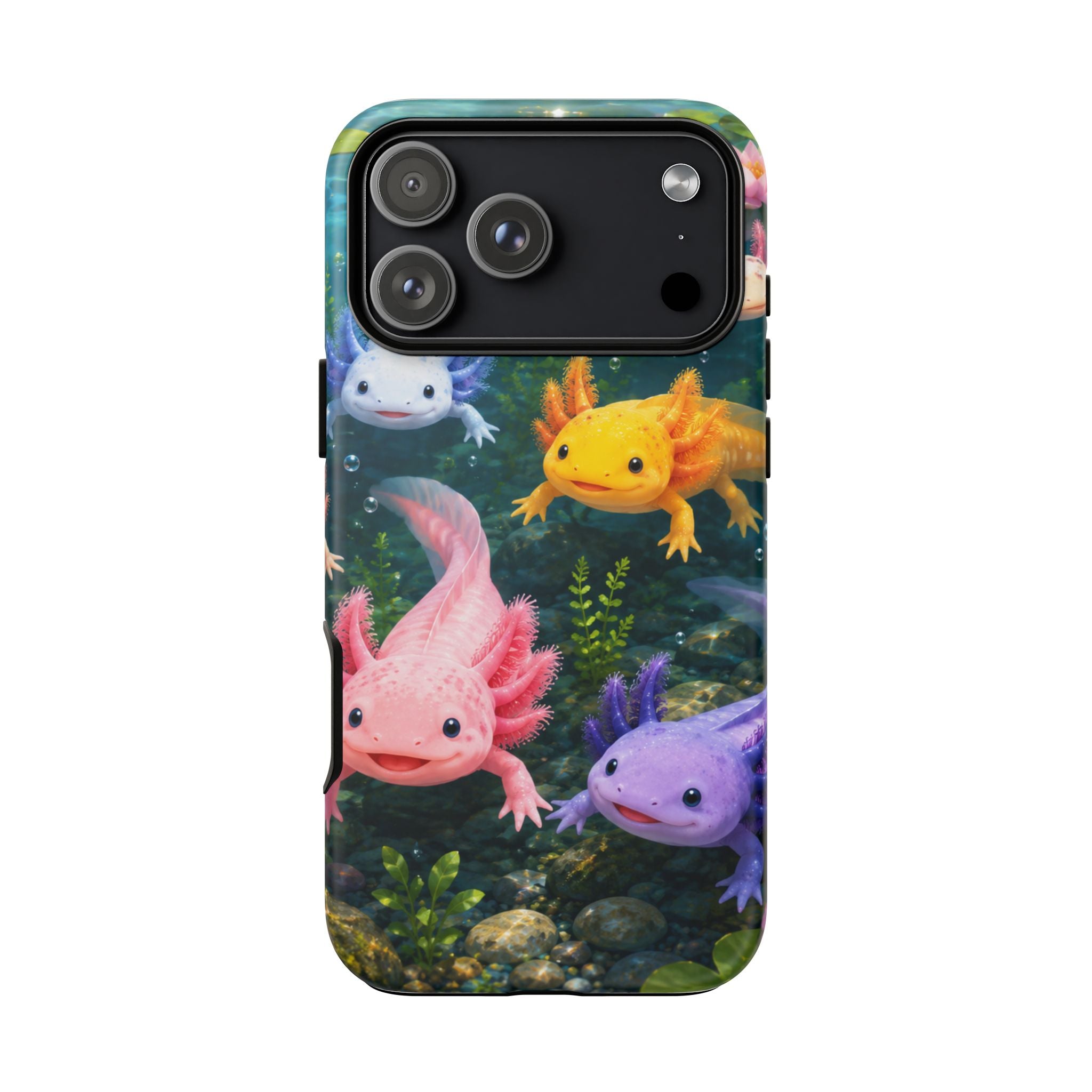 Tough Axolotl Phone Case — Cute Colorful Axolotl Waterproof Protective Phone Cover