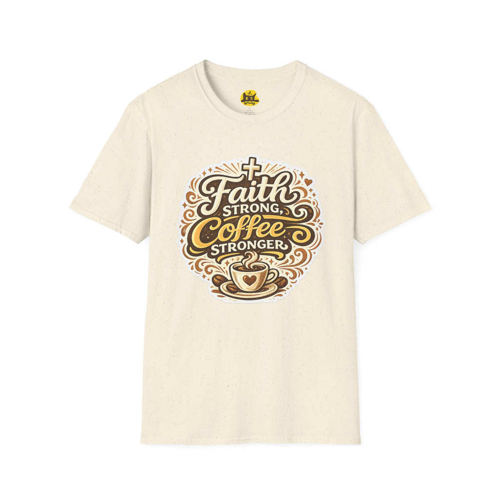 Faith Strong, Coffee Stronger T-Shirt | Faith Inspired Gift Tee