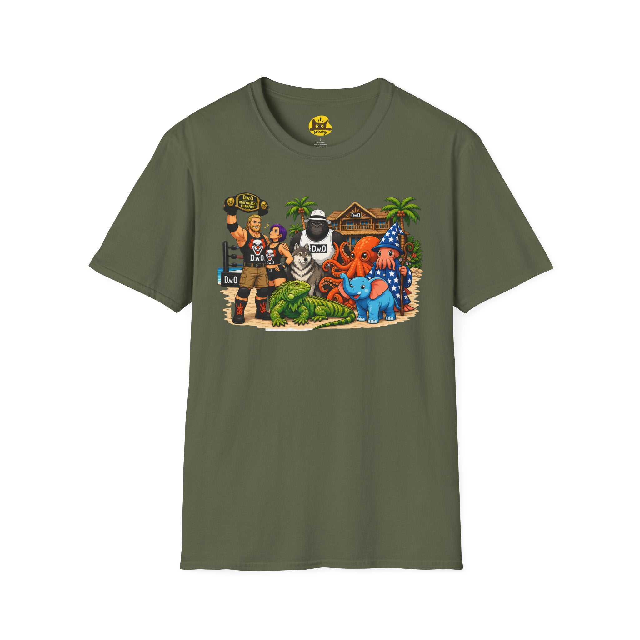 Funny T-Shirt — Wild Wrestling Mascot Crew Gift Tee