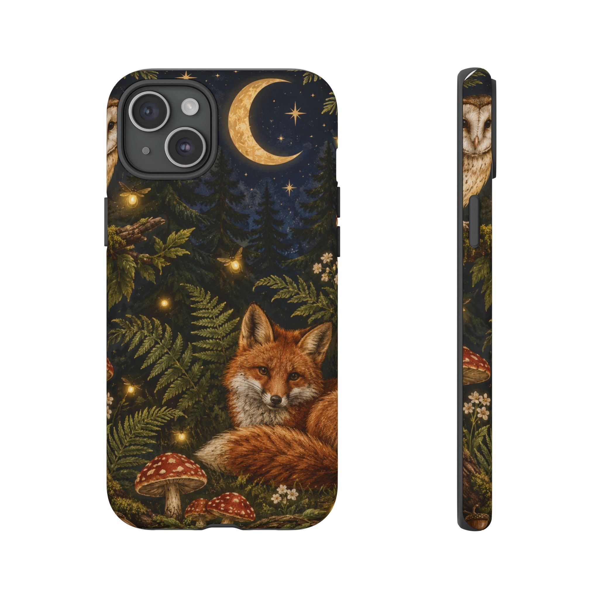 Fox Forest Tough Phone Case — Moonlit Woodland Protective Phone Cover