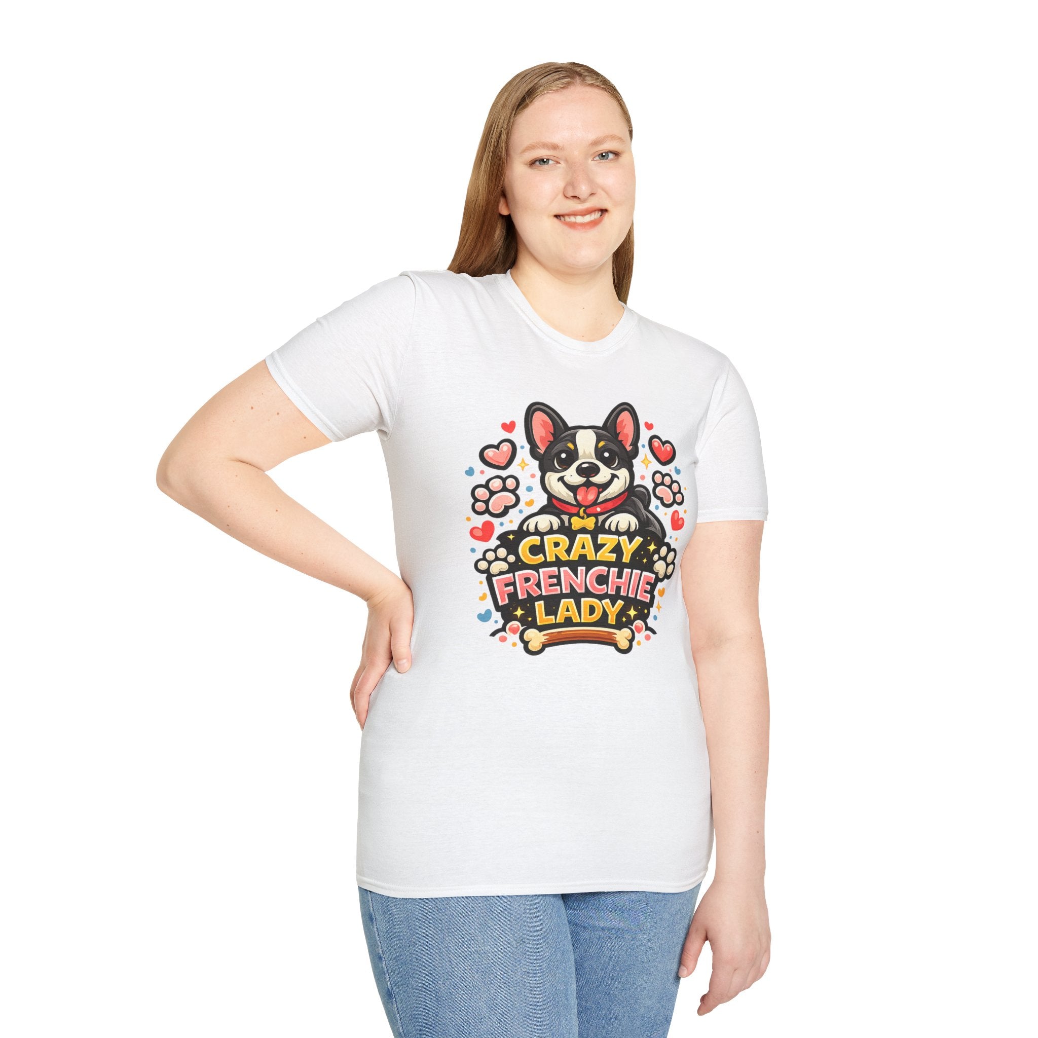 Crazy Frenchie Lady - Cute French Bulldog Graphic Tee