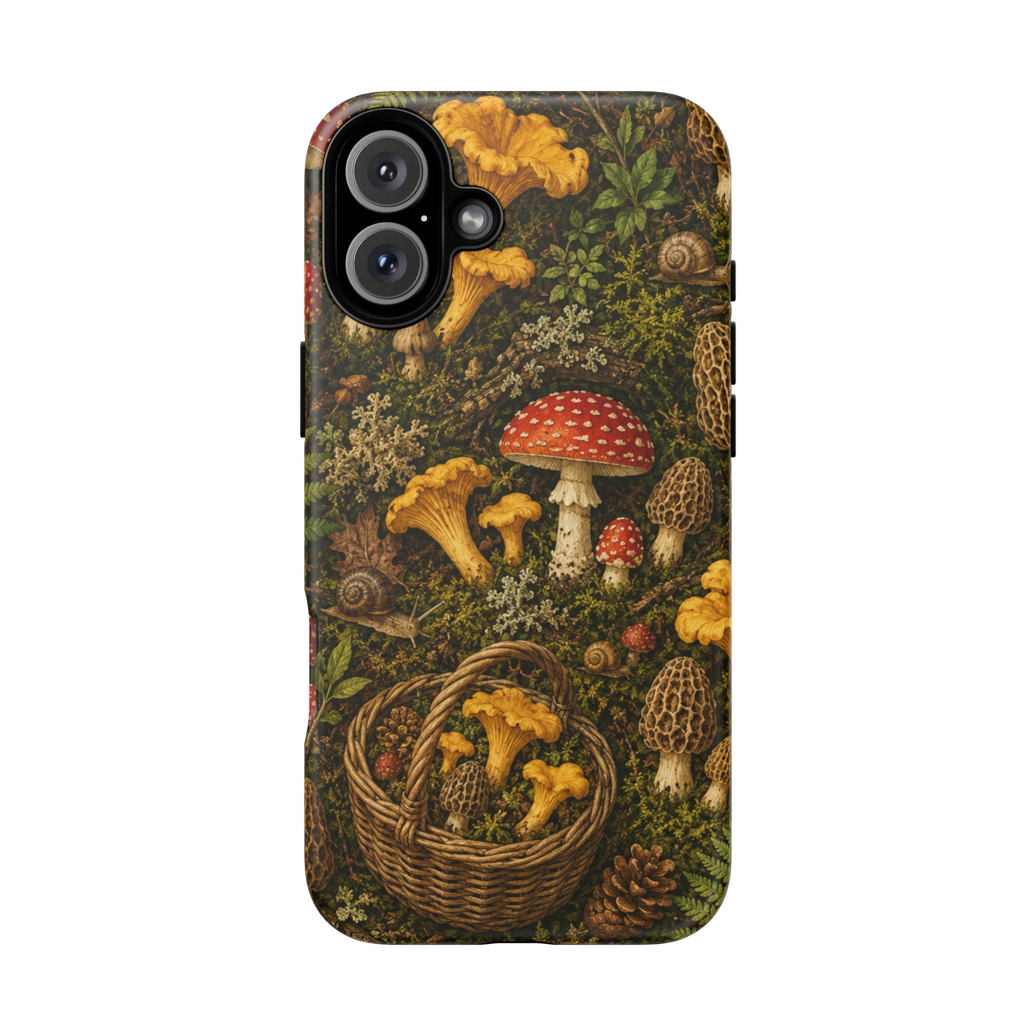 Mushroom Forage Phone Case — Vintage Forest Wild Mushroom Pattern