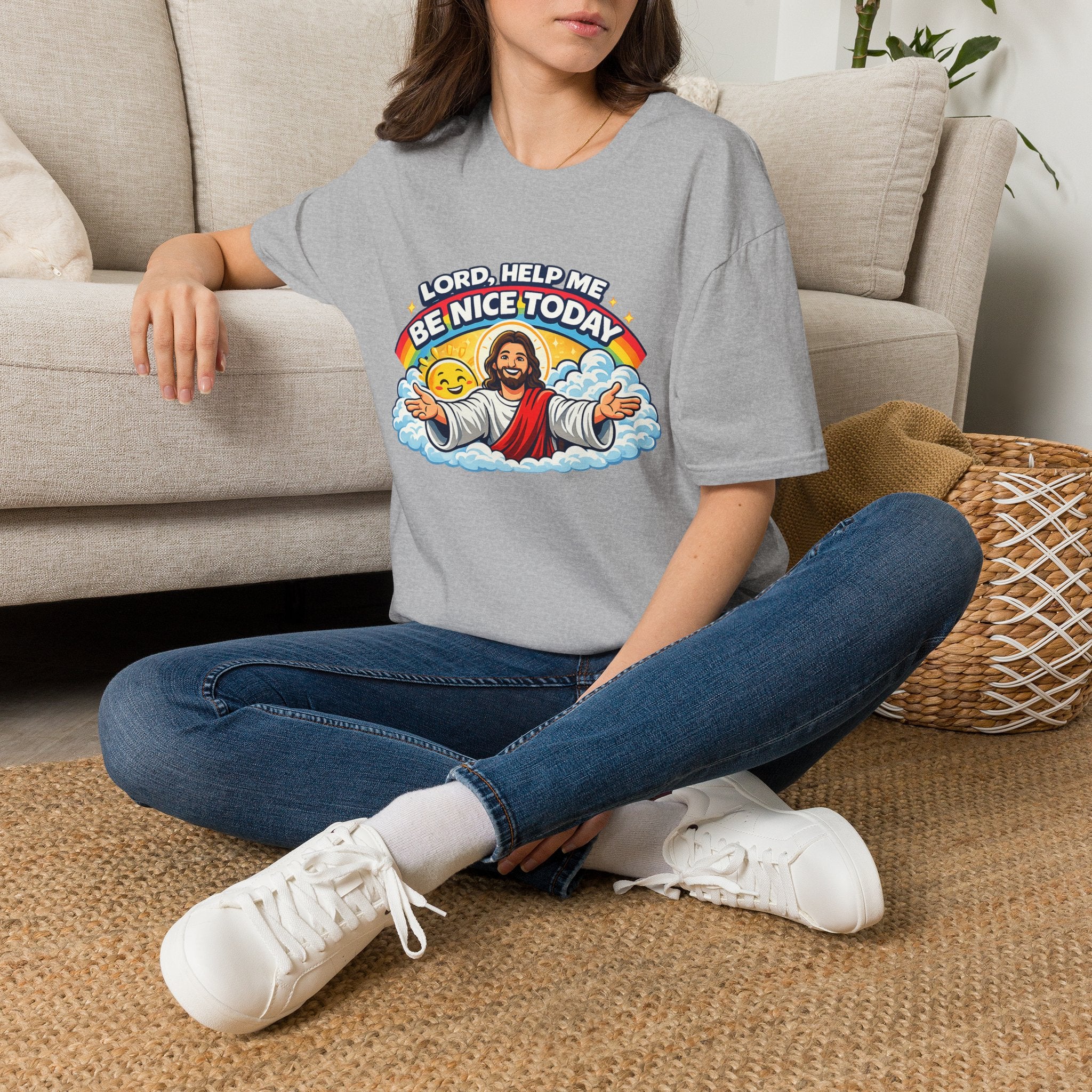 Lord Help Me Be Nice Today T-Shirt — Funny Jesus Christian Tee