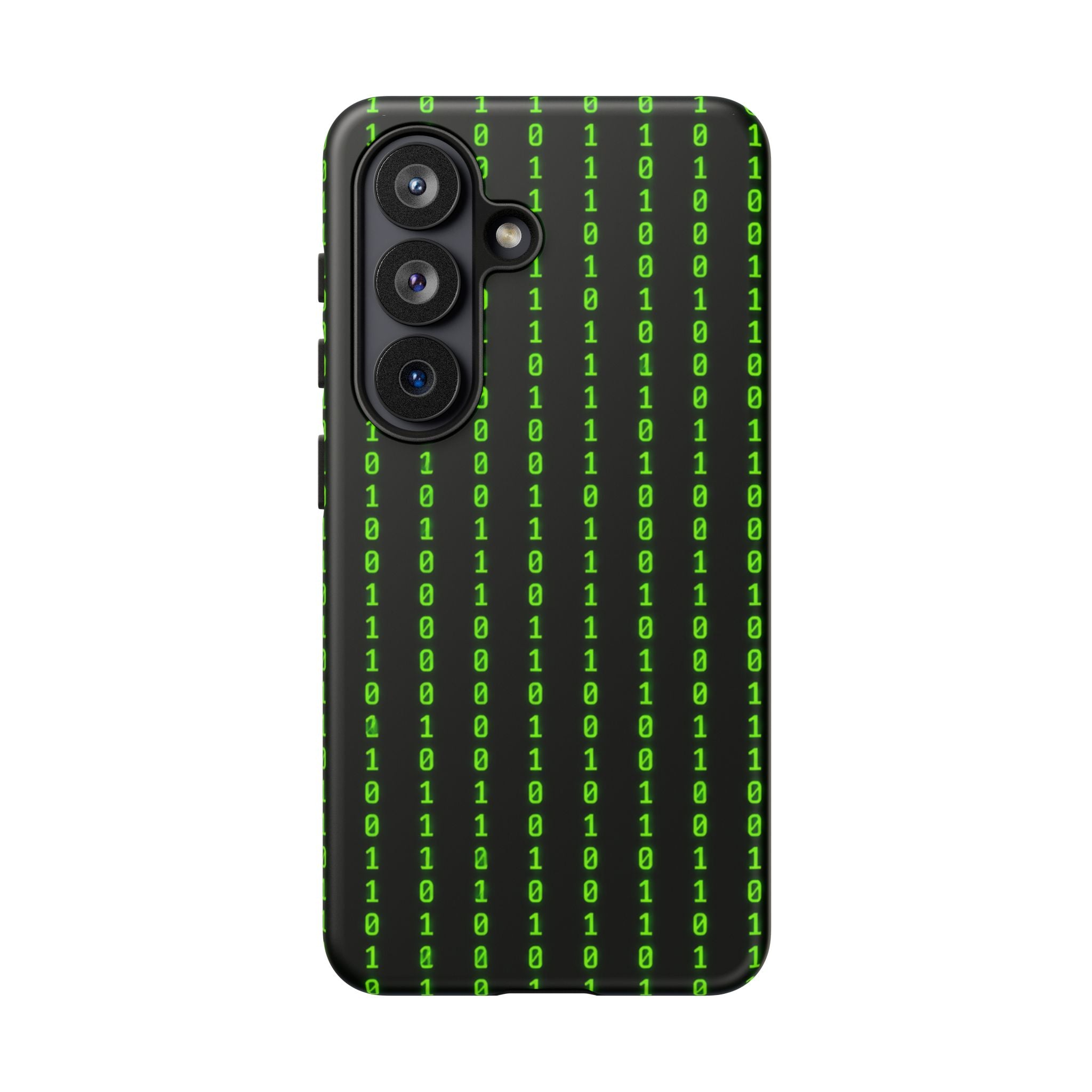Coder Phone Case — Matrix Binary Code Green on Black Tough Case