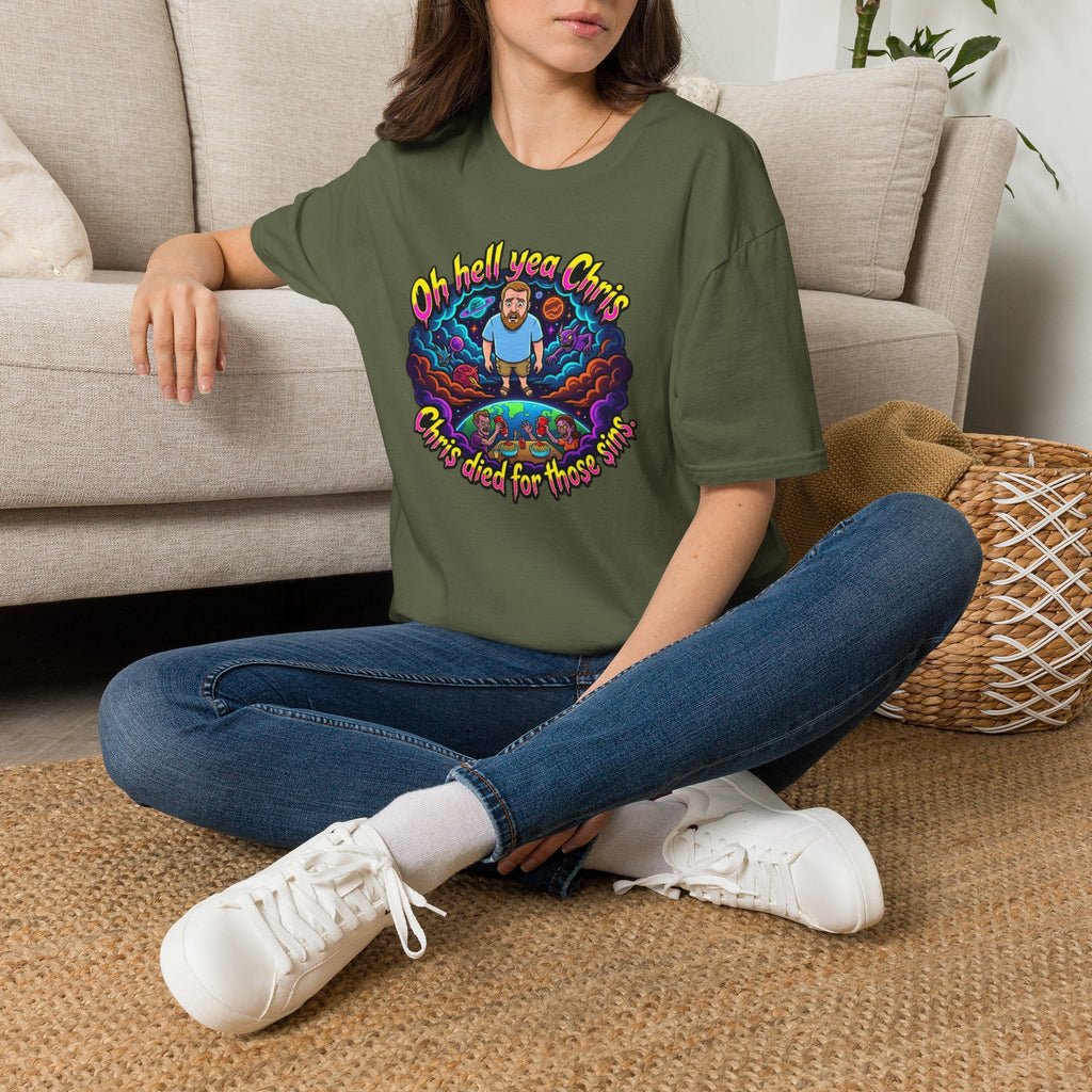 T‑Shirt — “Oh Hell Yea Chris” Retro Psychedelic Graphic Tee