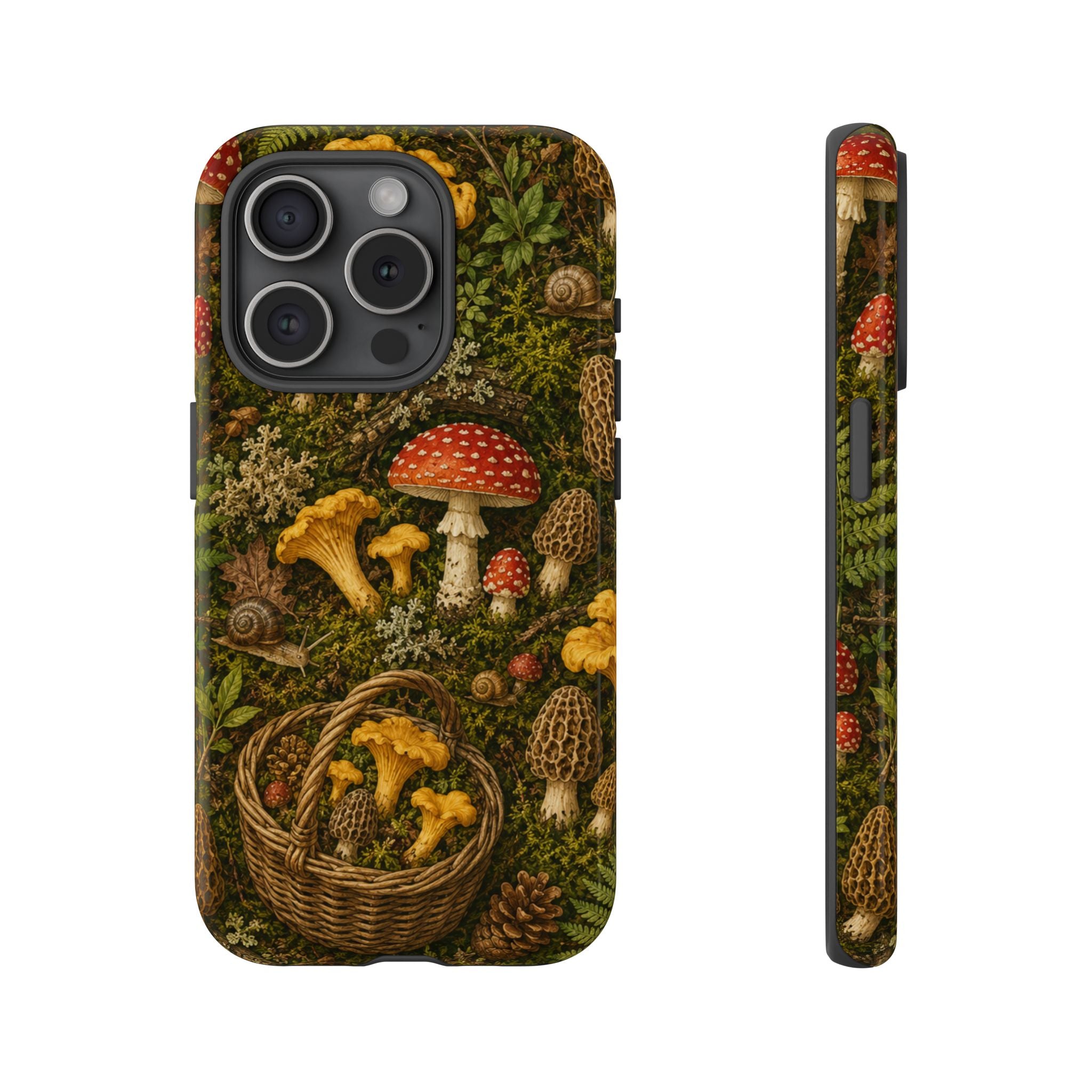 Mushroom Forage Phone Case — Vintage Forest Wild Mushroom Pattern