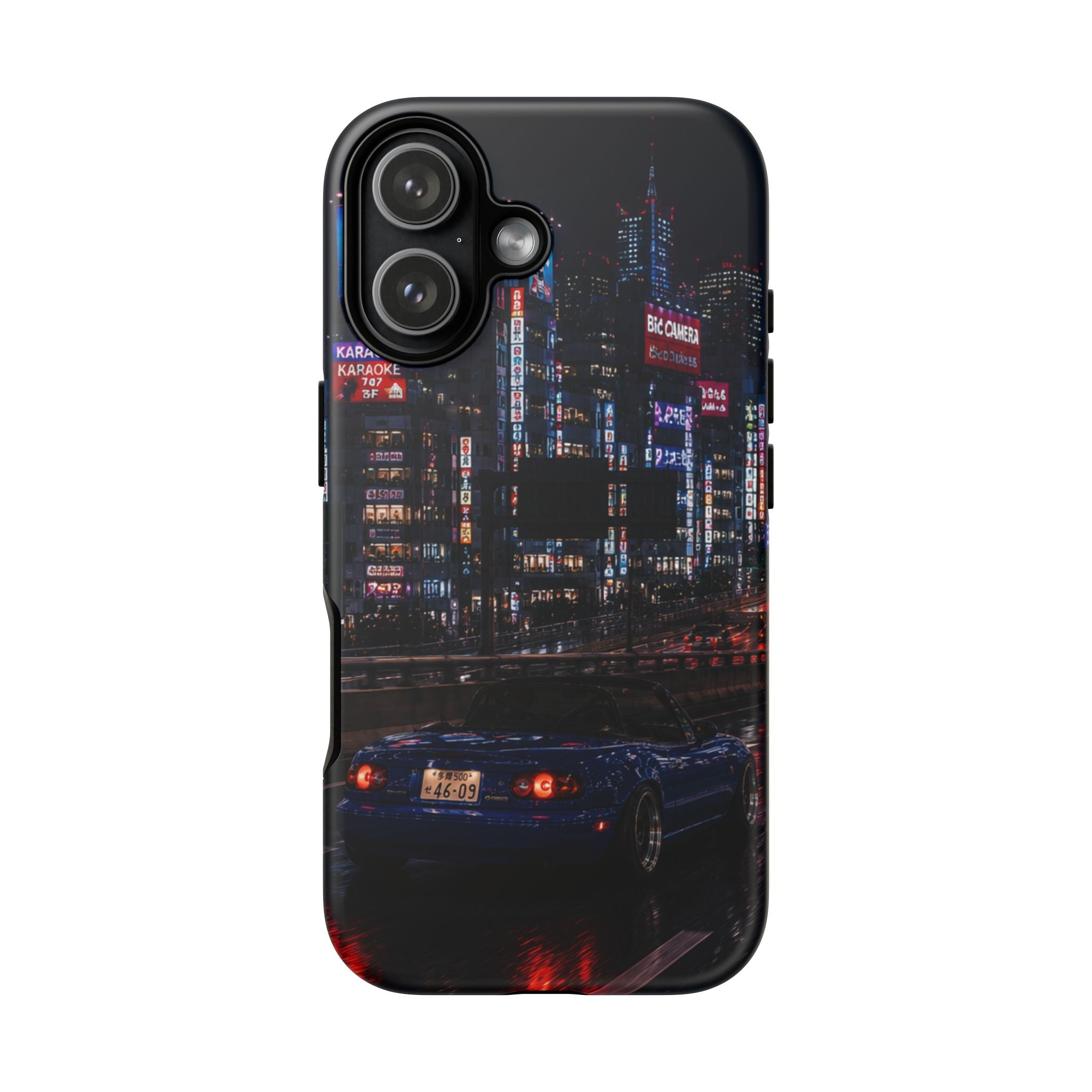 Tokyo Phone Case - Neon City Night Racer (Protective Tough Case)