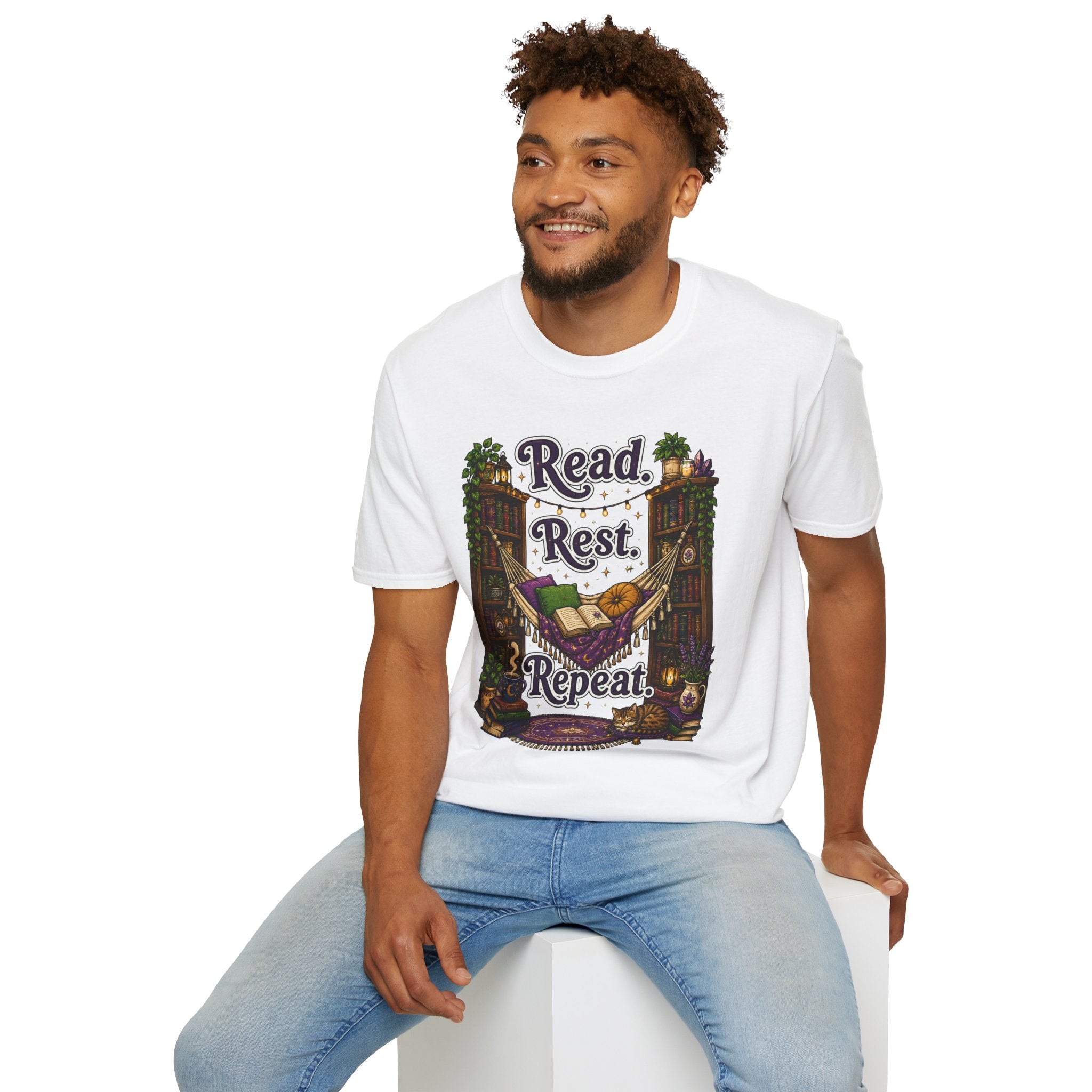 Read. Rest. Repeat. T-Shirt — Cozy Book Lover Tee