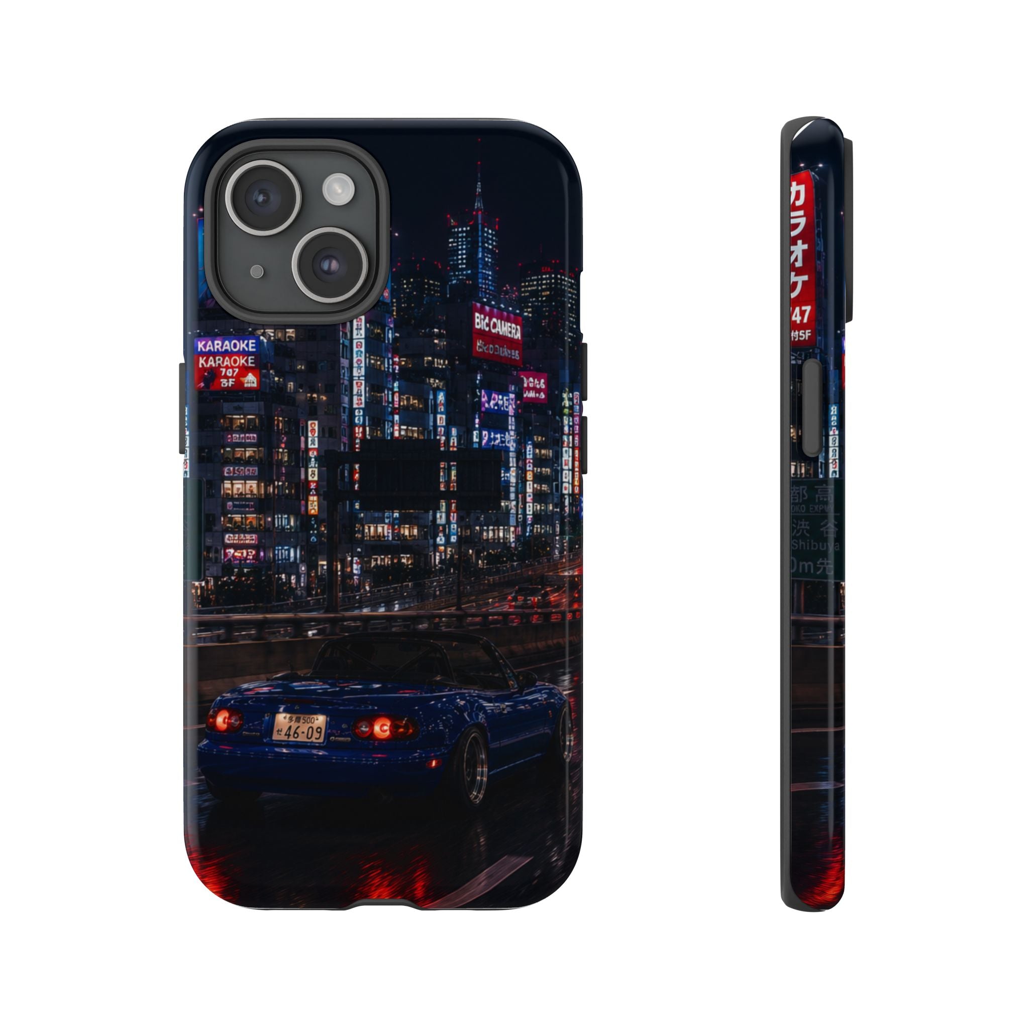 Tokyo Phone Case - Neon City Night Racer (Protective Tough Case)