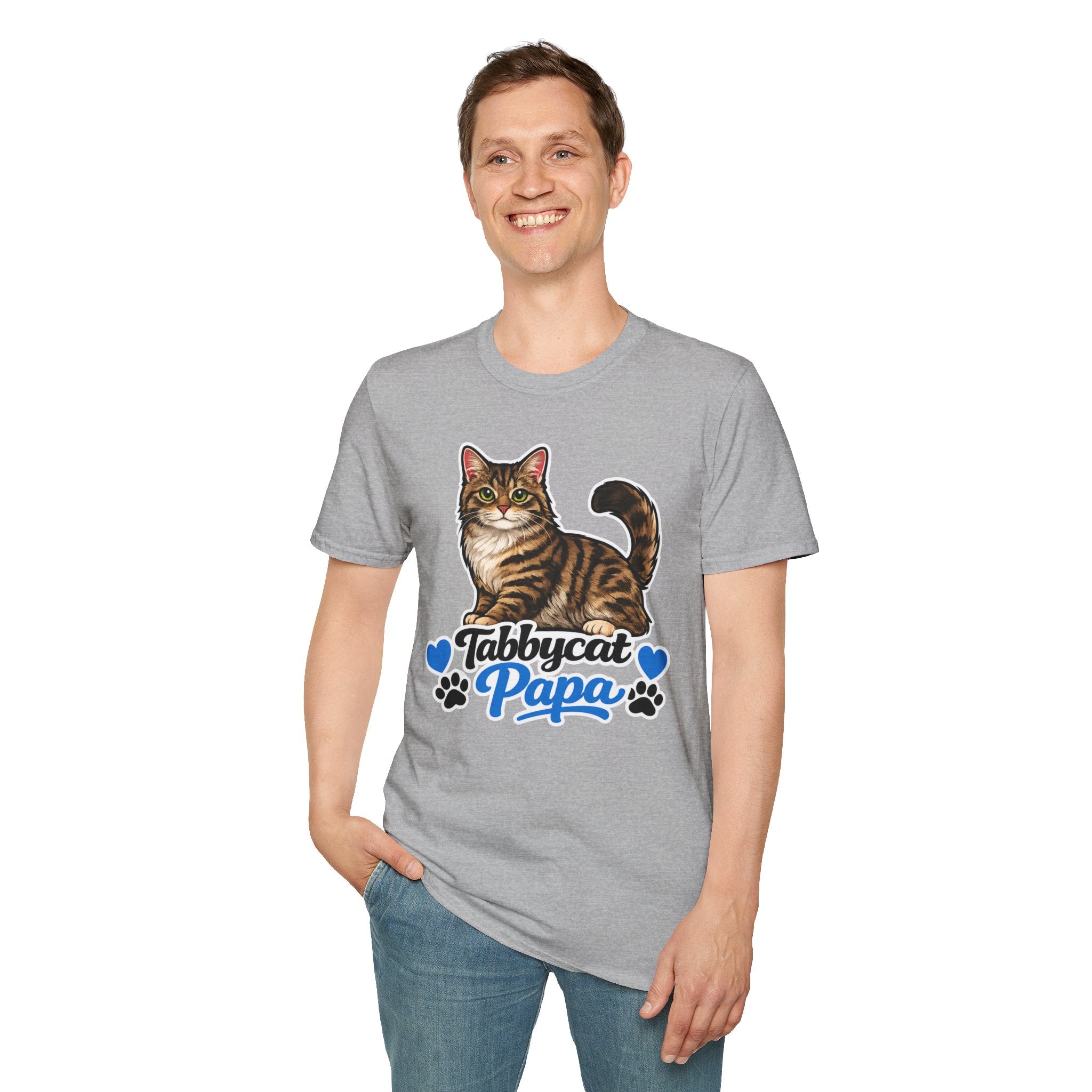 Tabbycat Papa T-Shirt — Cute Tabby Cat Dad Tee