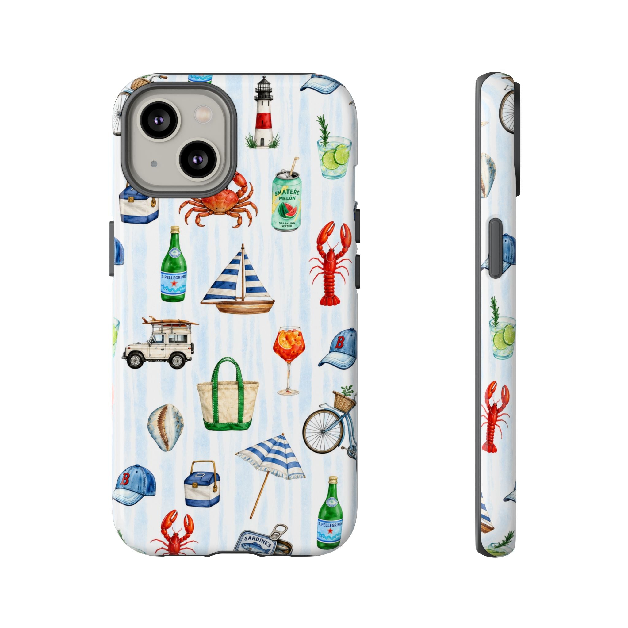 Nautical Summer Phone Case — Coastal Crab & Lobster Pattern
