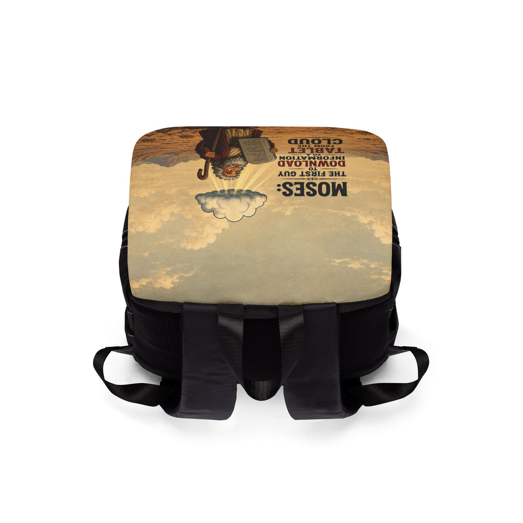 Moses Christian Shoulder Backpack – Classic Tech Biblical Humor Design