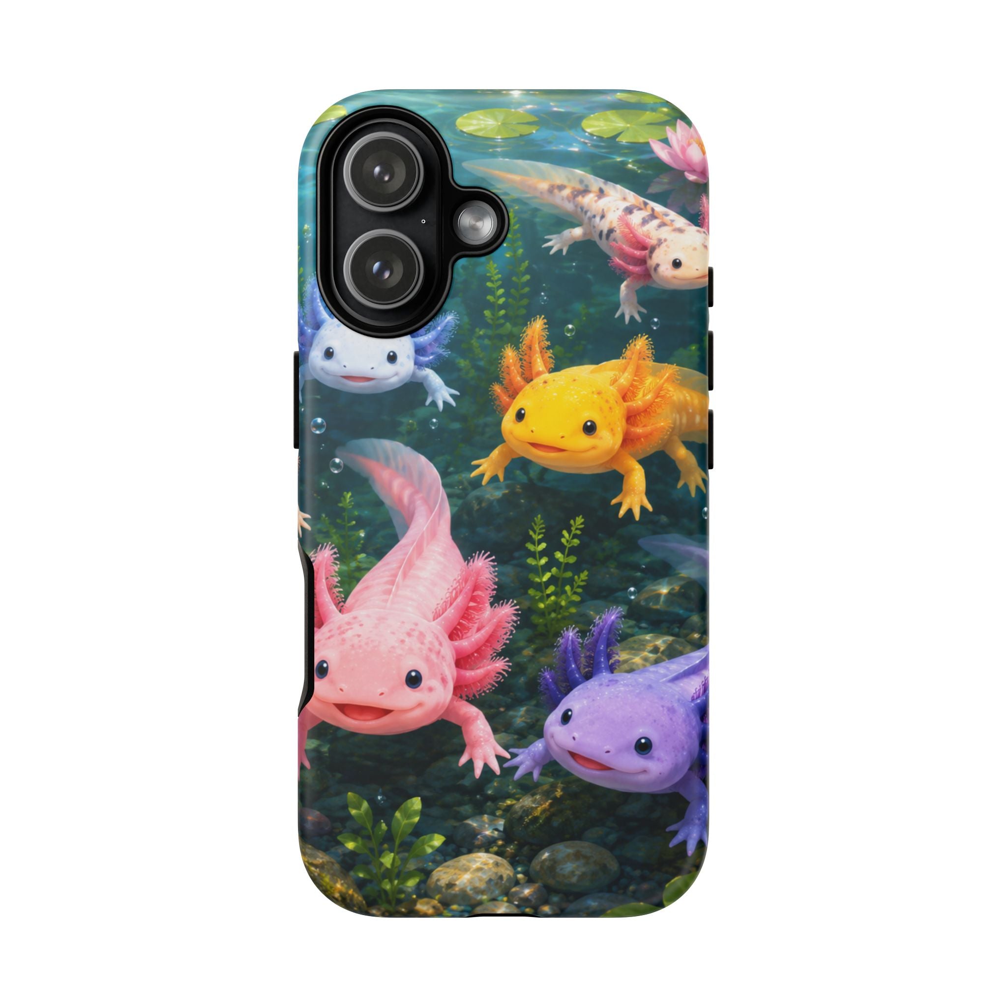 Tough Axolotl Phone Case — Cute Colorful Axolotl Waterproof Protective Phone Cover