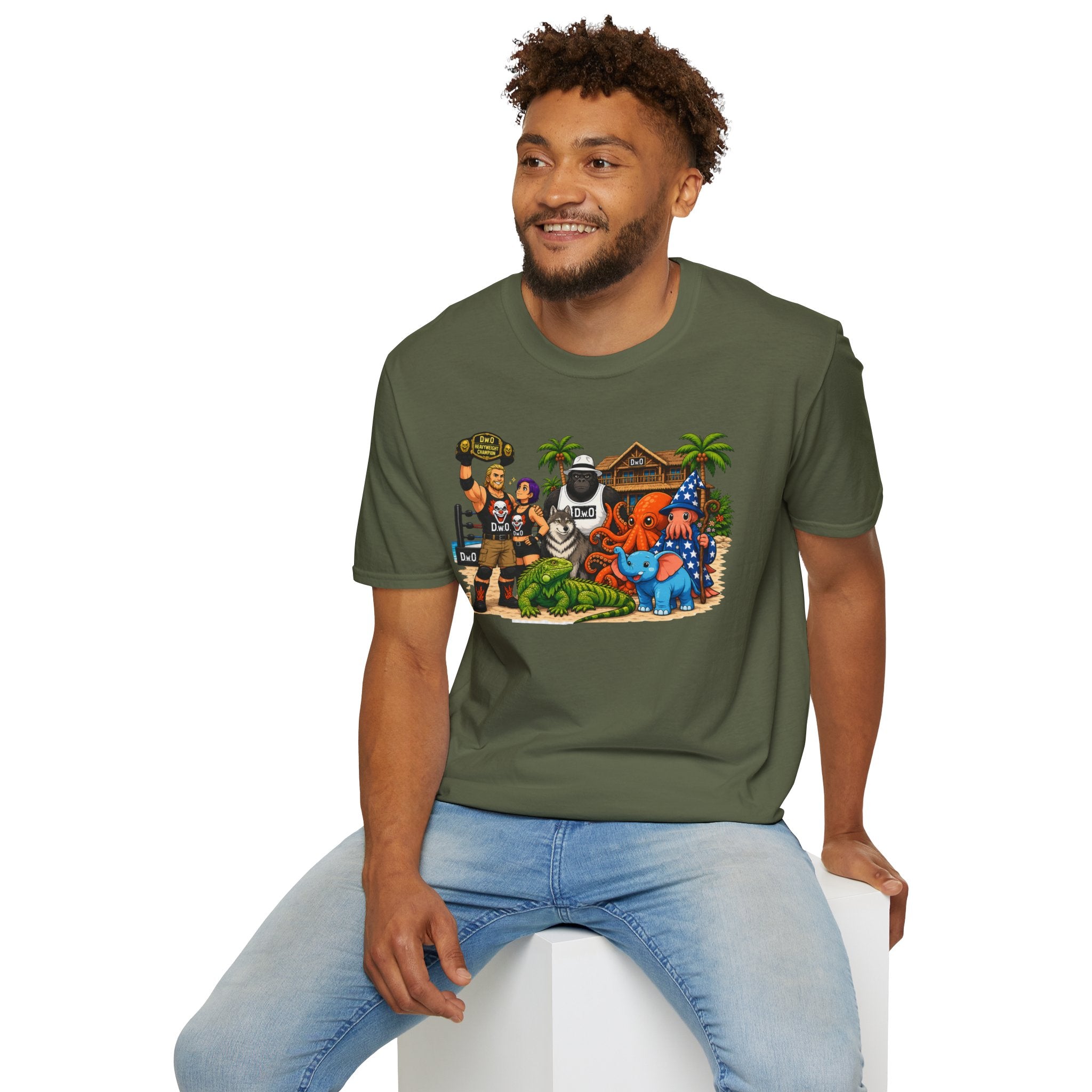Funny T-Shirt — Wild Wrestling Mascot Crew Gift Tee