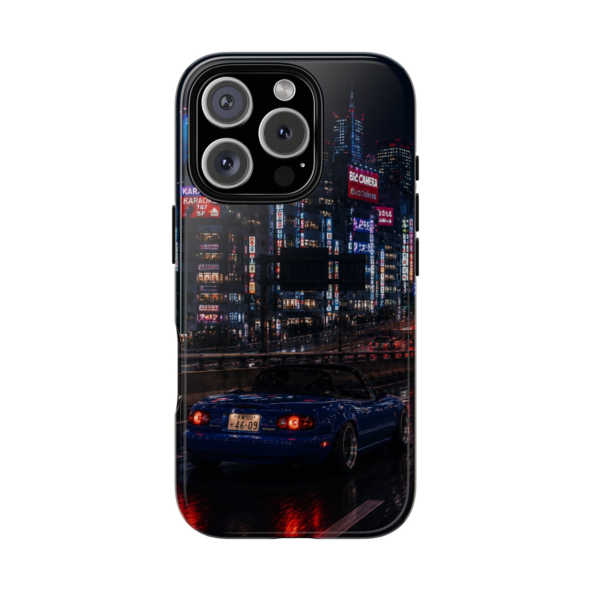 Tokyo Phone Case - Neon City Night Racer (Protective Tough Case)