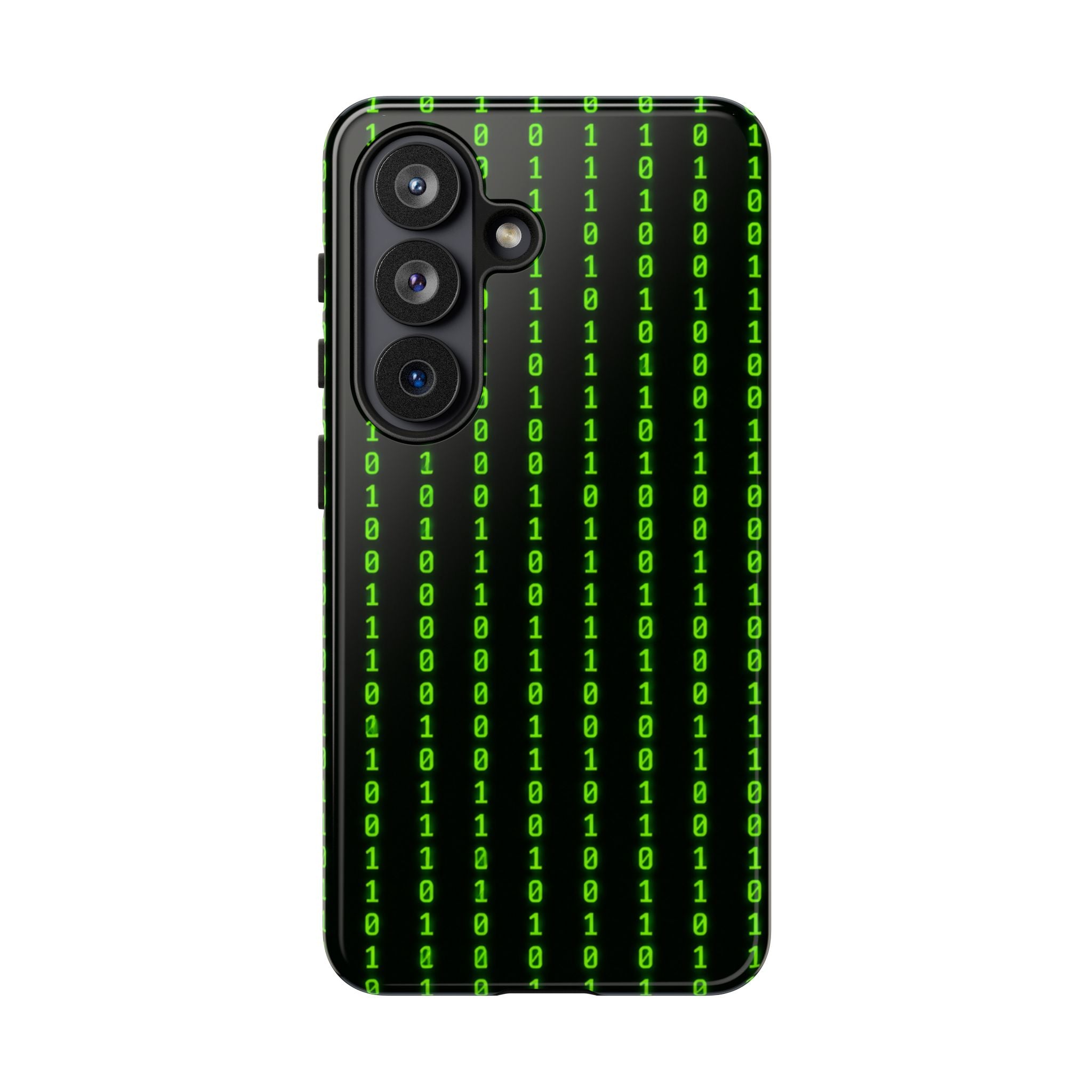 Coder Phone Case — Matrix Binary Code Green on Black Tough Case