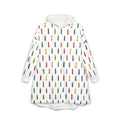 Hooded Blanket with Colorful Crayon Pattern – Cozy Kids & Teacher Gift