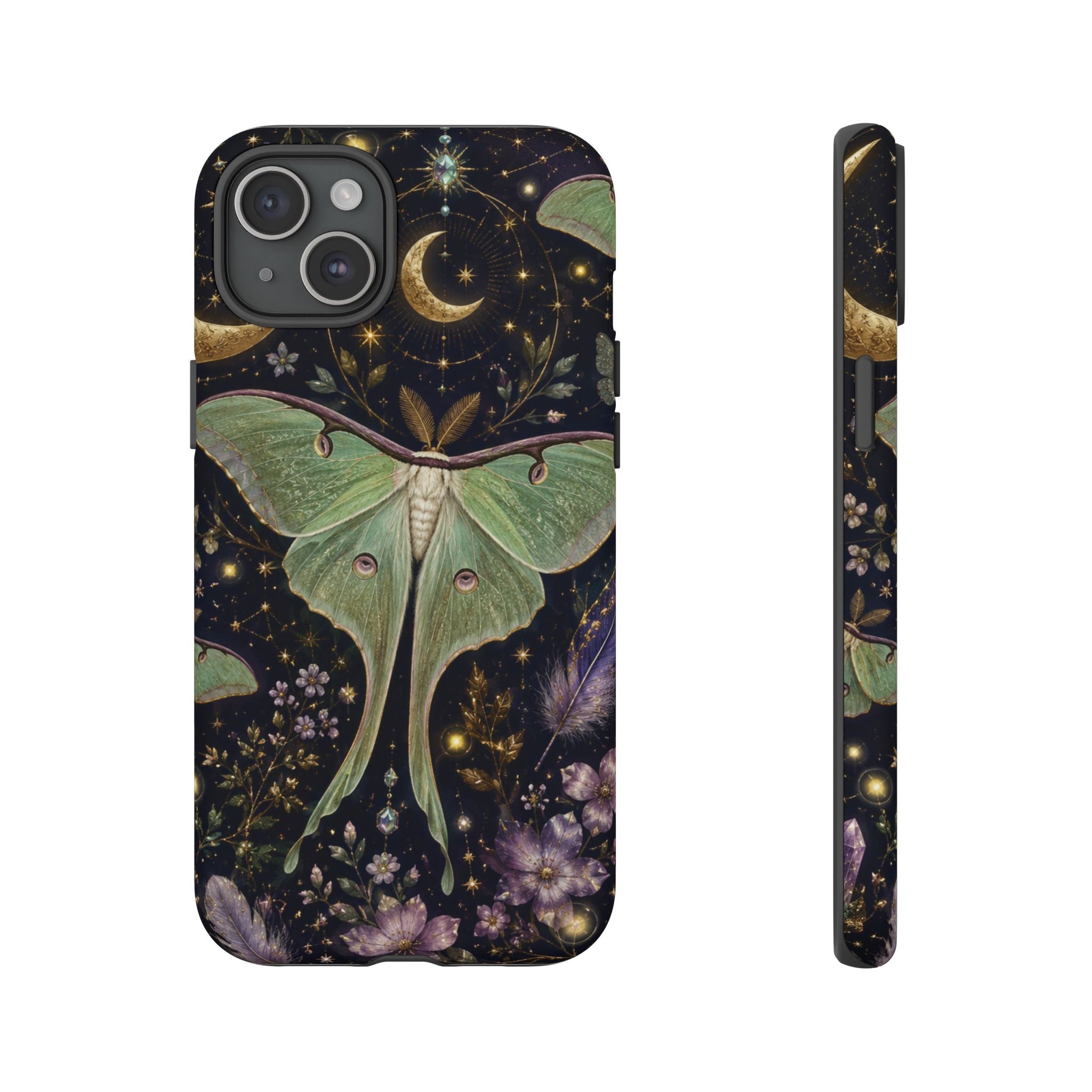 Luna Moth Phone Case — Mystical Moonlight Botanical Tough Case