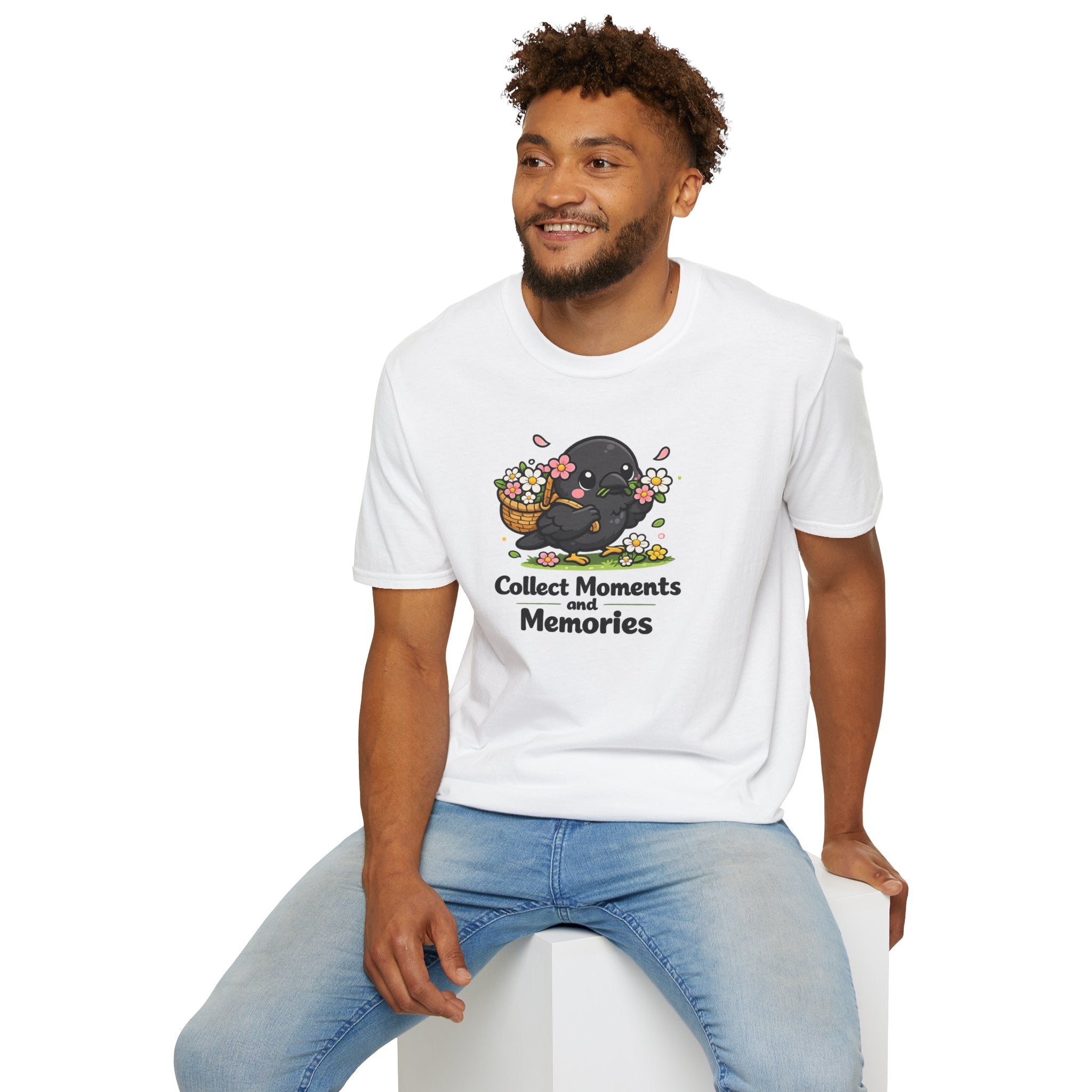 T-Shirt — Collect Moments and Memories Cute Crow Trinkets Graphic Tee