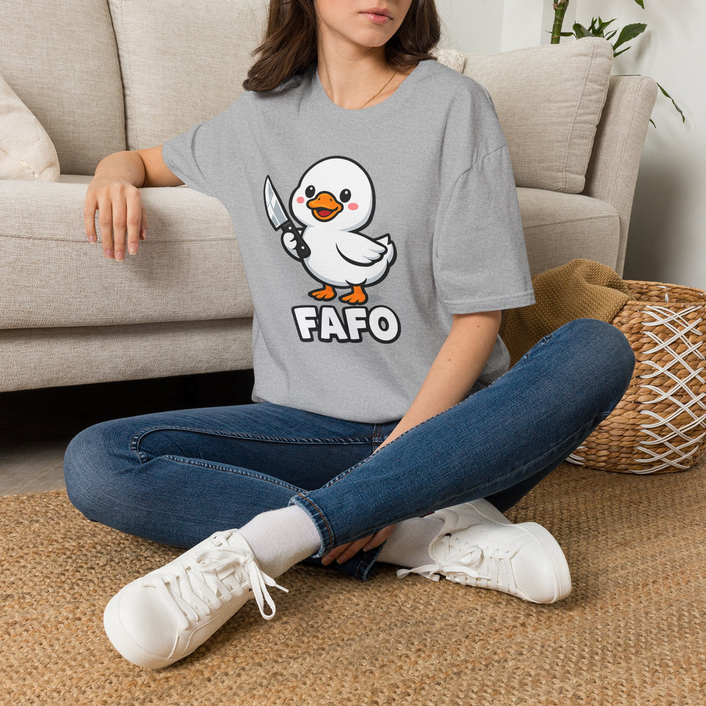 Duck with Knife T-Shirt – Cute FAFO Graphic Tee