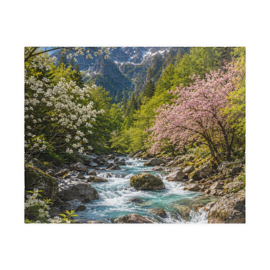 Mountain Spring River Puzzle — Scenic Nature Jigsaw (110/252/520/1014 pcs)