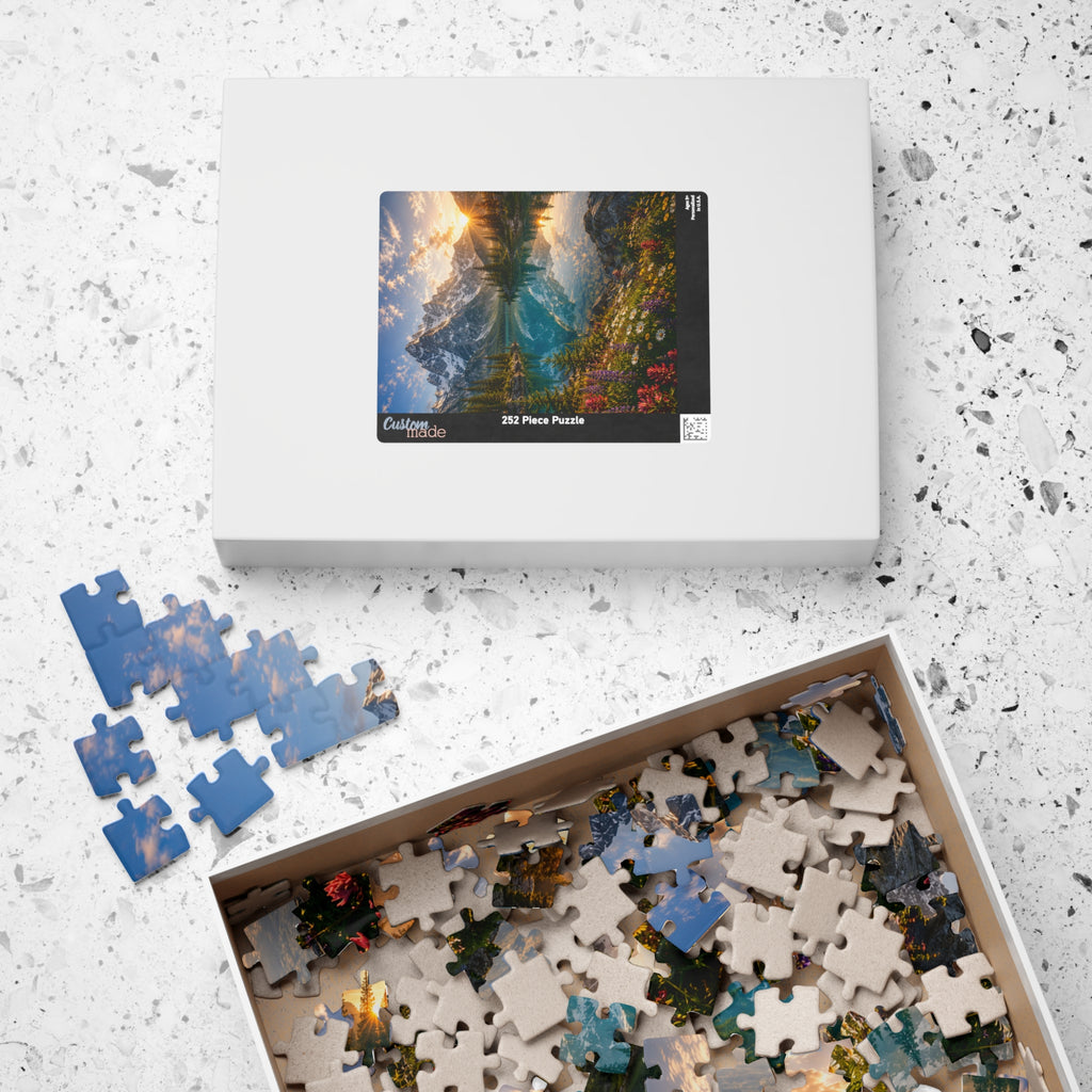 Mountain Lake Sunset Puzzle — Scenic Nature Jigsaw (110–1014 pcs)
