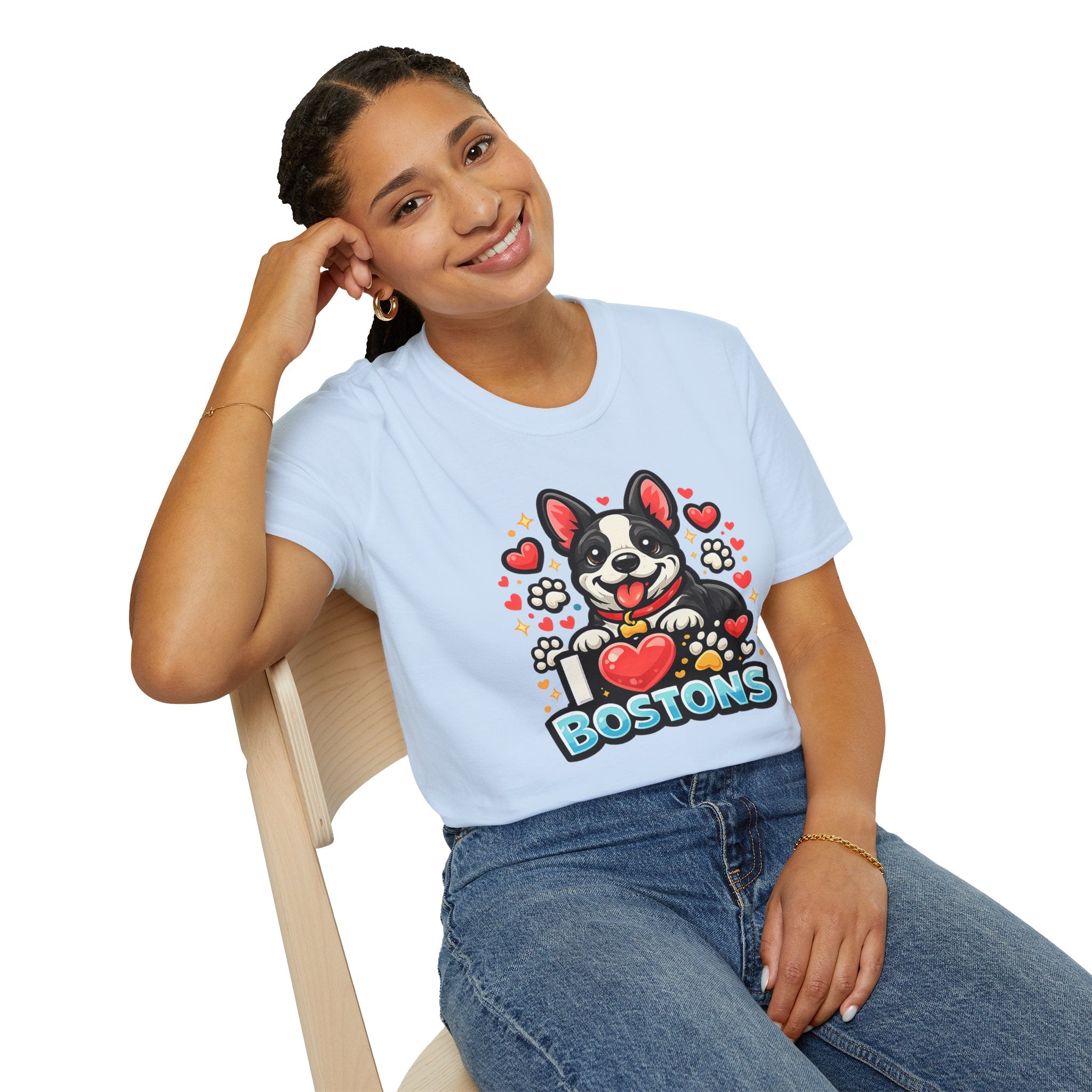 Boston Terrier T-Shirt — Cute "I ♥ Bostons" Dog Lover Tee