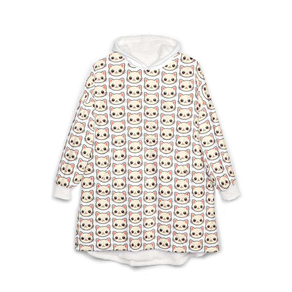 Cat Face Hooded Blanket — Cute Kawaii Kitty Wearable Throw