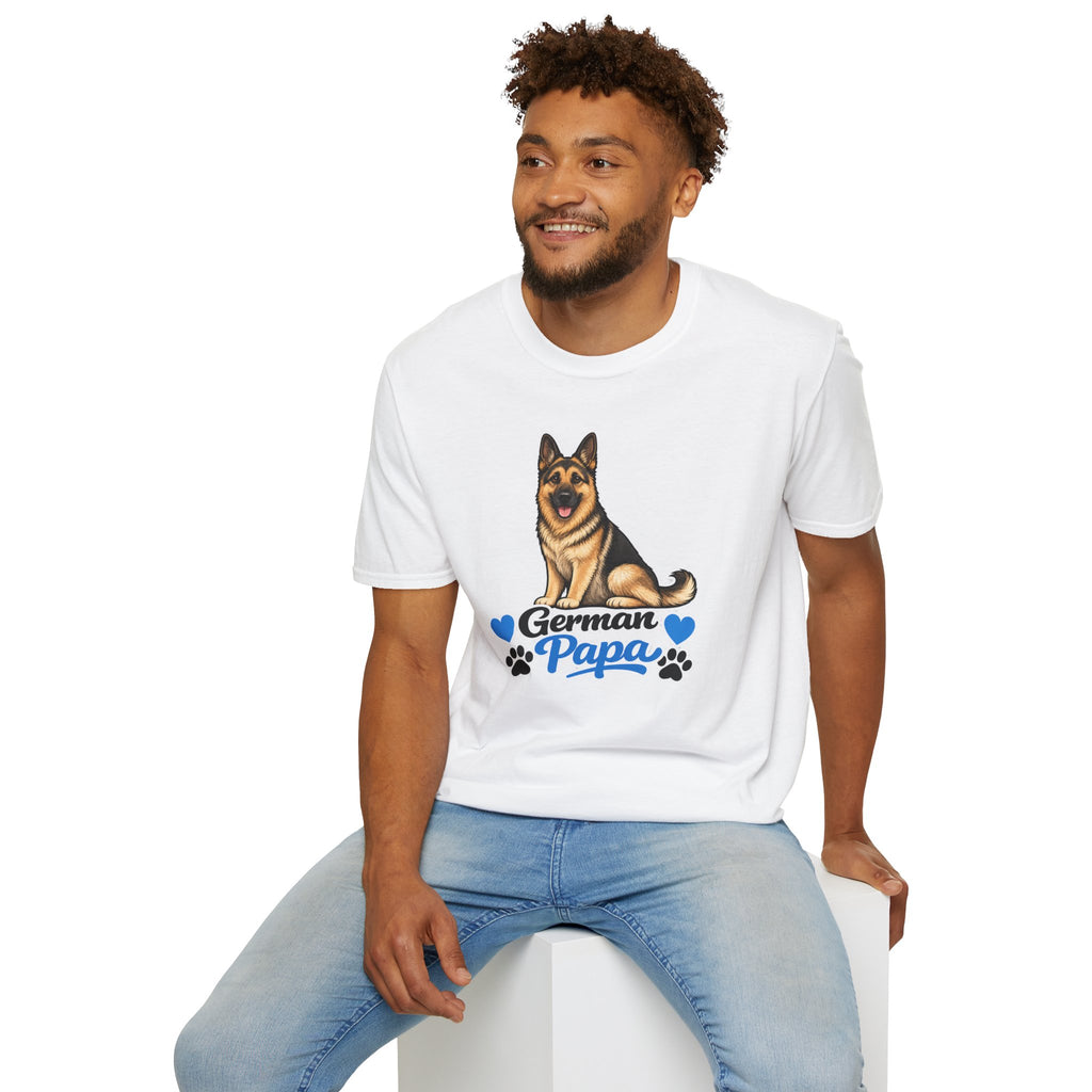 German Shepherd T-Shirt — "German Papa" Dog Dad Tee