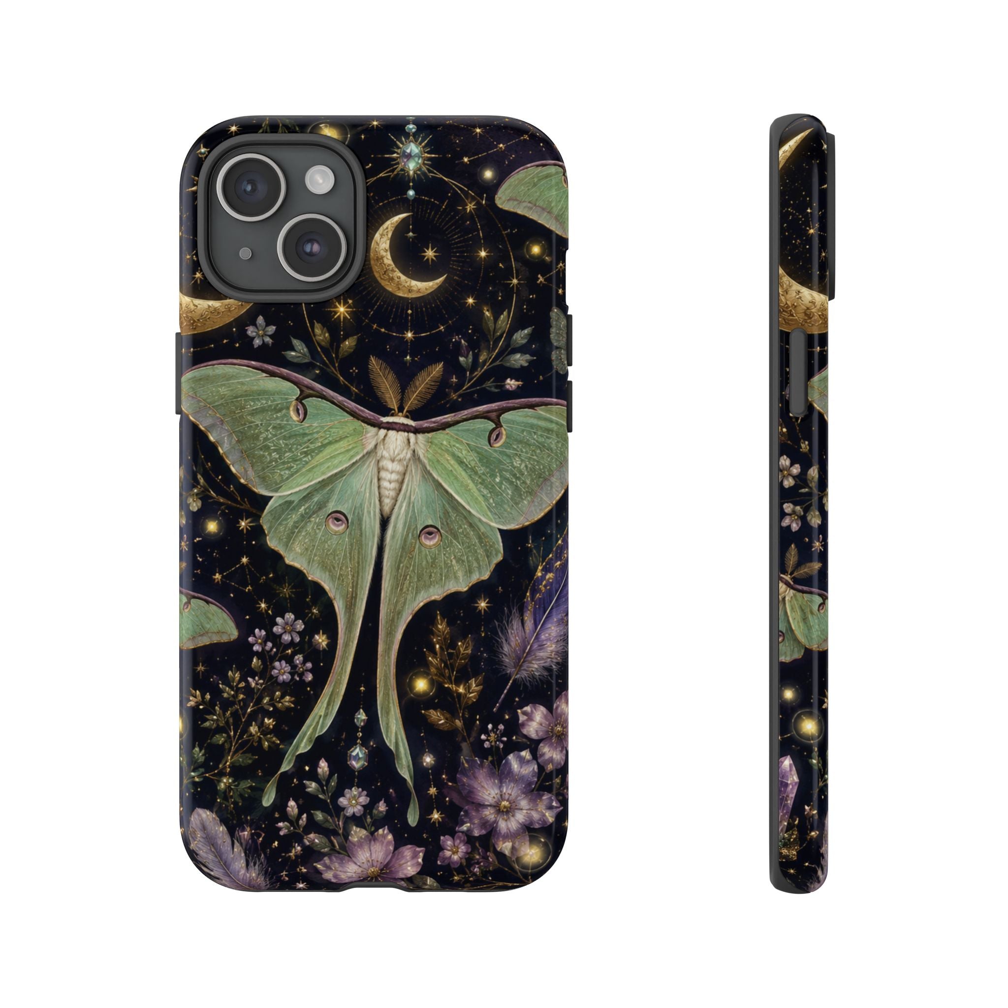 Luna Moth Phone Case — Mystical Moonlight Botanical Tough Case