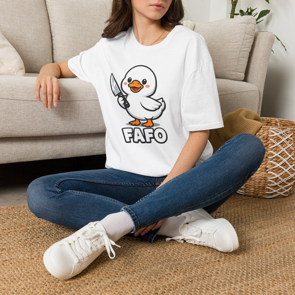 Duck with Knife T-Shirt – Cute FAFO Graphic Tee